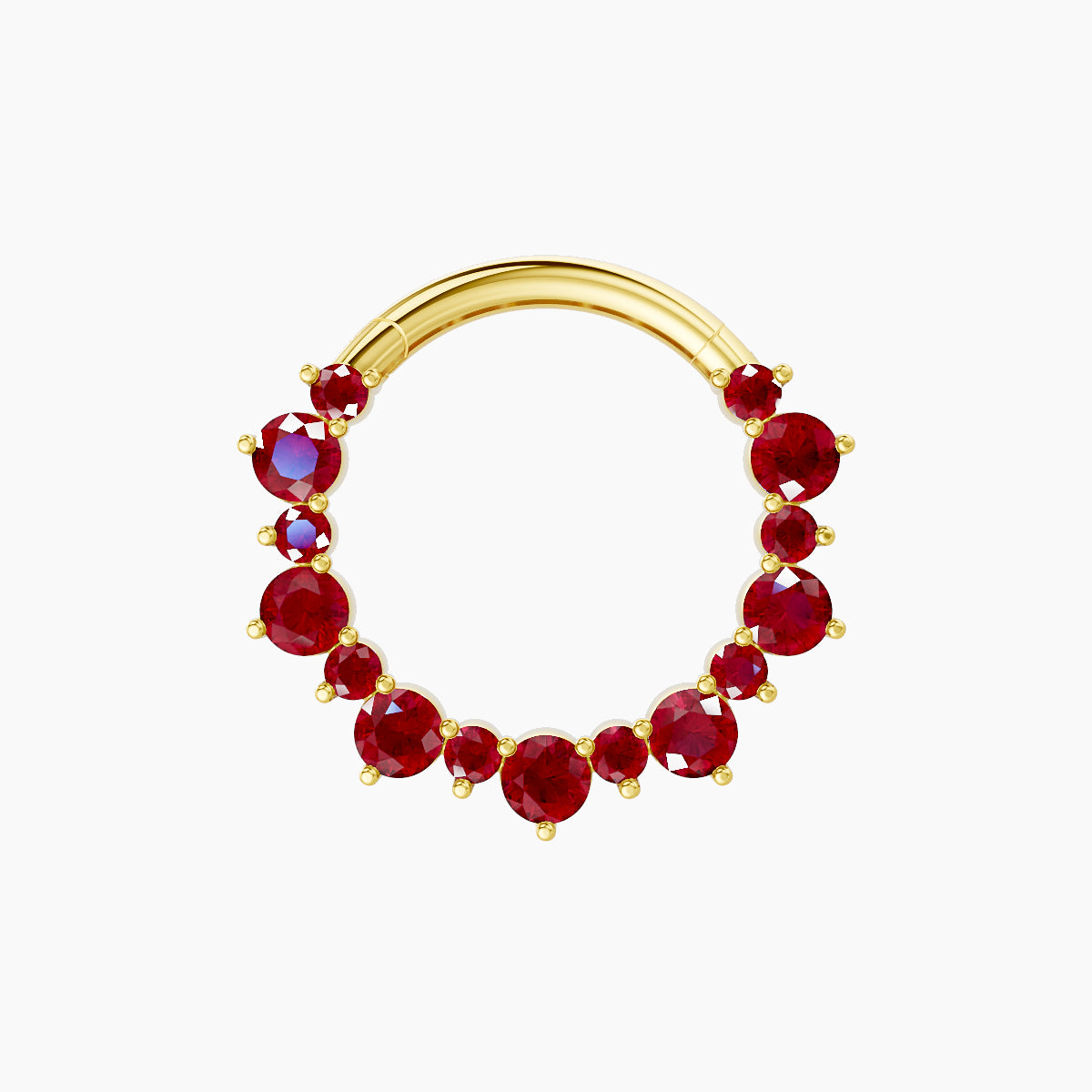 Daphne | 18k Yellow Gold 9.5 mm Ruby Daith Piercing