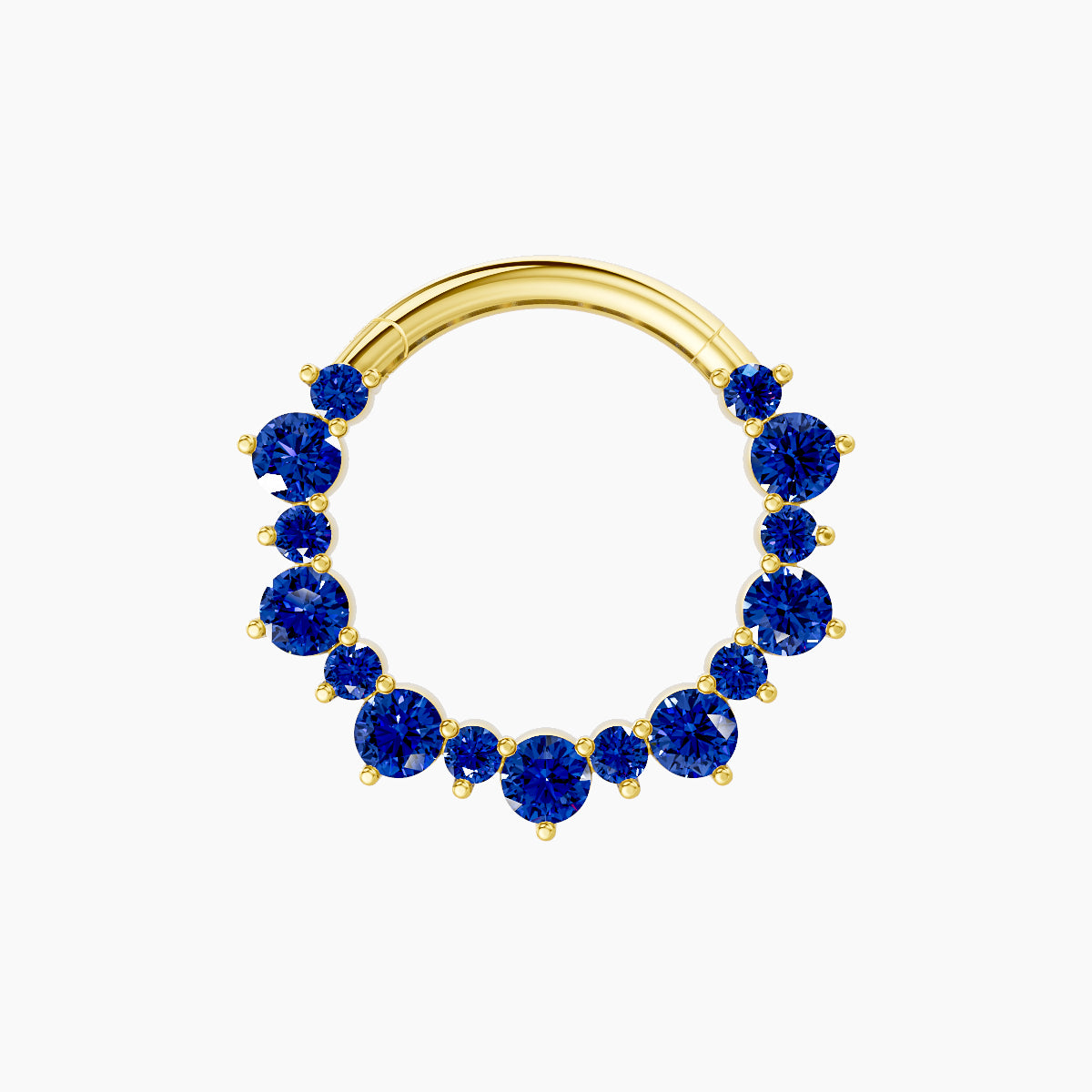 Daphne | 18k Yellow Gold 9.5 mm Sapphire Daith Piercing