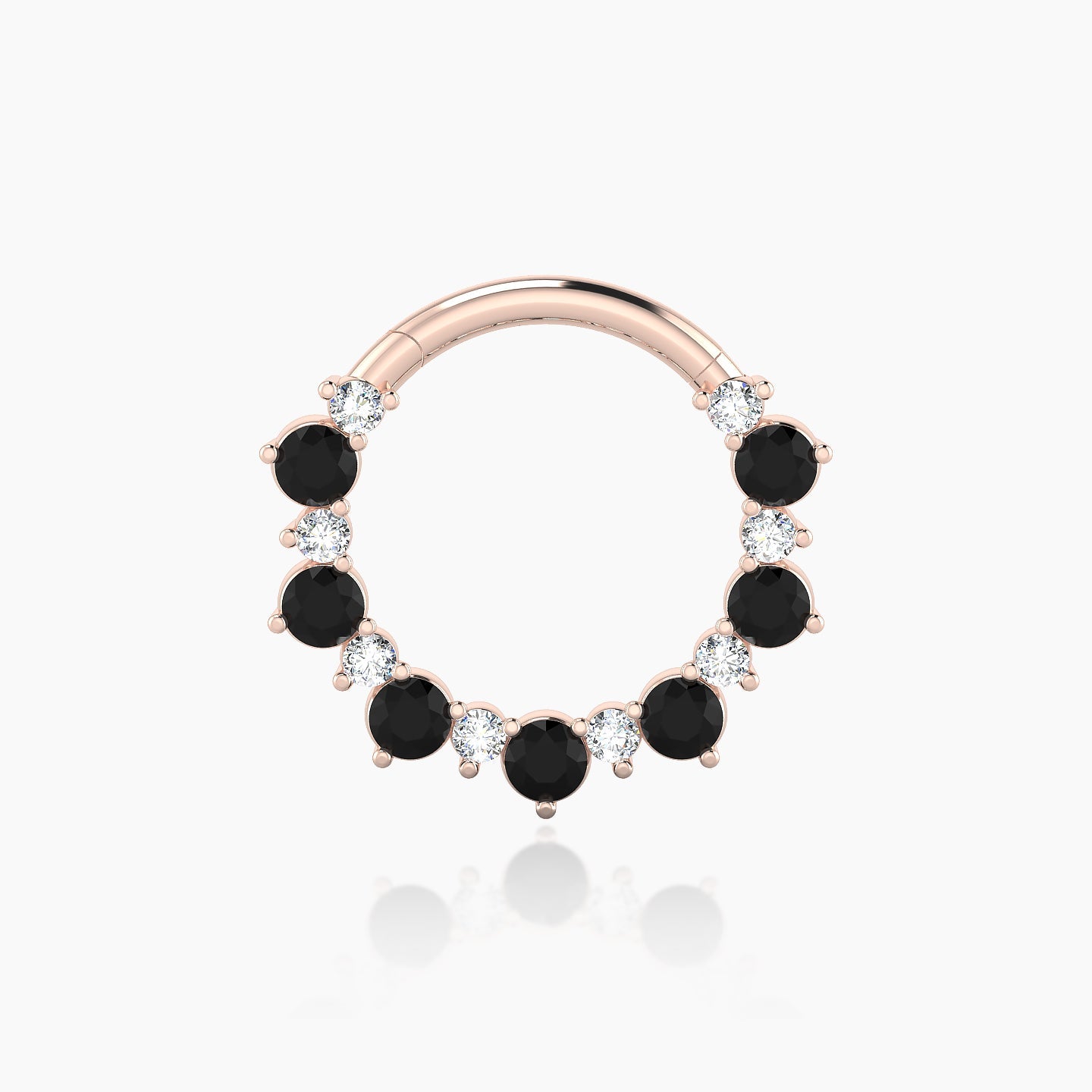 Daphne | 18k Rose Gold 9.5 mm Black Diamond & Diamond Daith Piercing