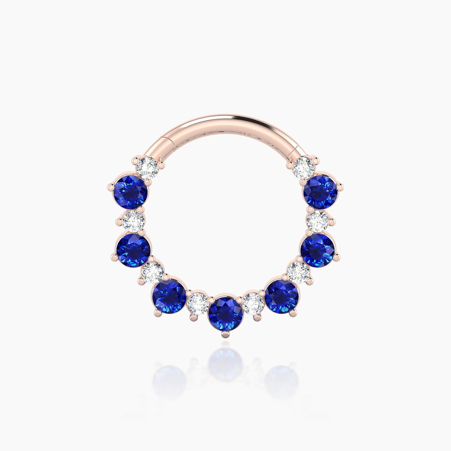 Daphne | 18k Rose Gold 9.5 mm Sapphire & Diamond Daith Piercing