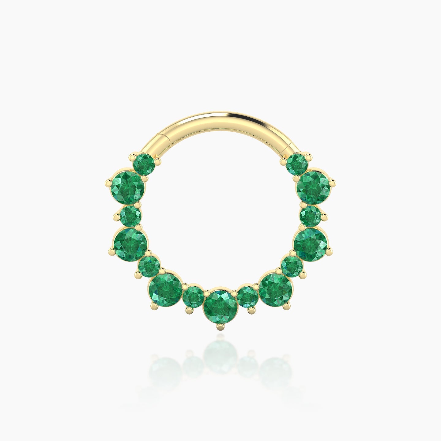 Daphne | 18k Yellow Gold 9.5 mm Emerald Daith Piercing