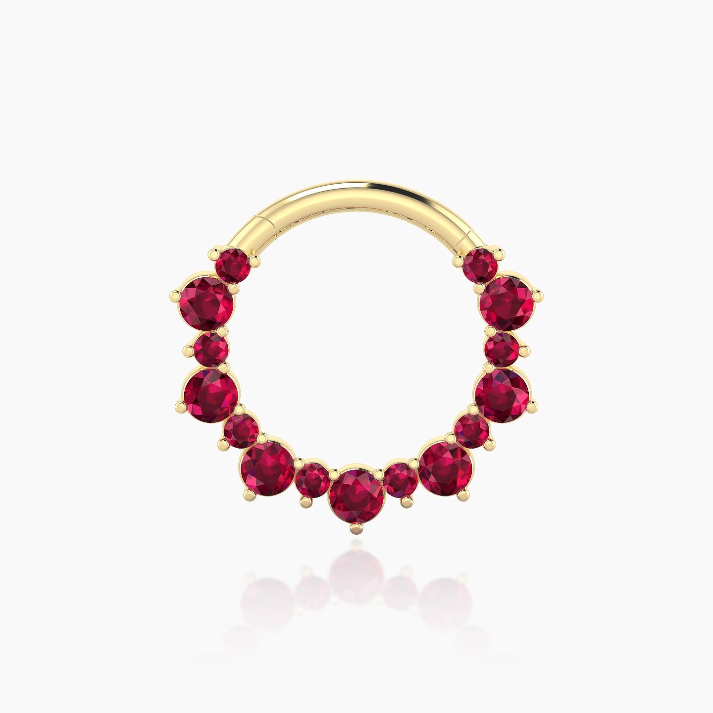 Daphne | 18k Yellow Gold 9.5 mm Ruby Daith Piercing