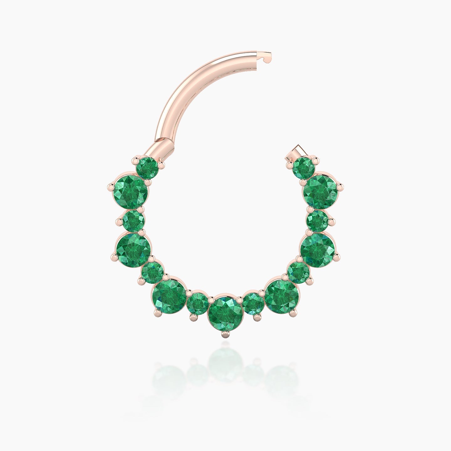 Daphne | 18k Rose Gold 9.5 mm Emerald Daith Piercing