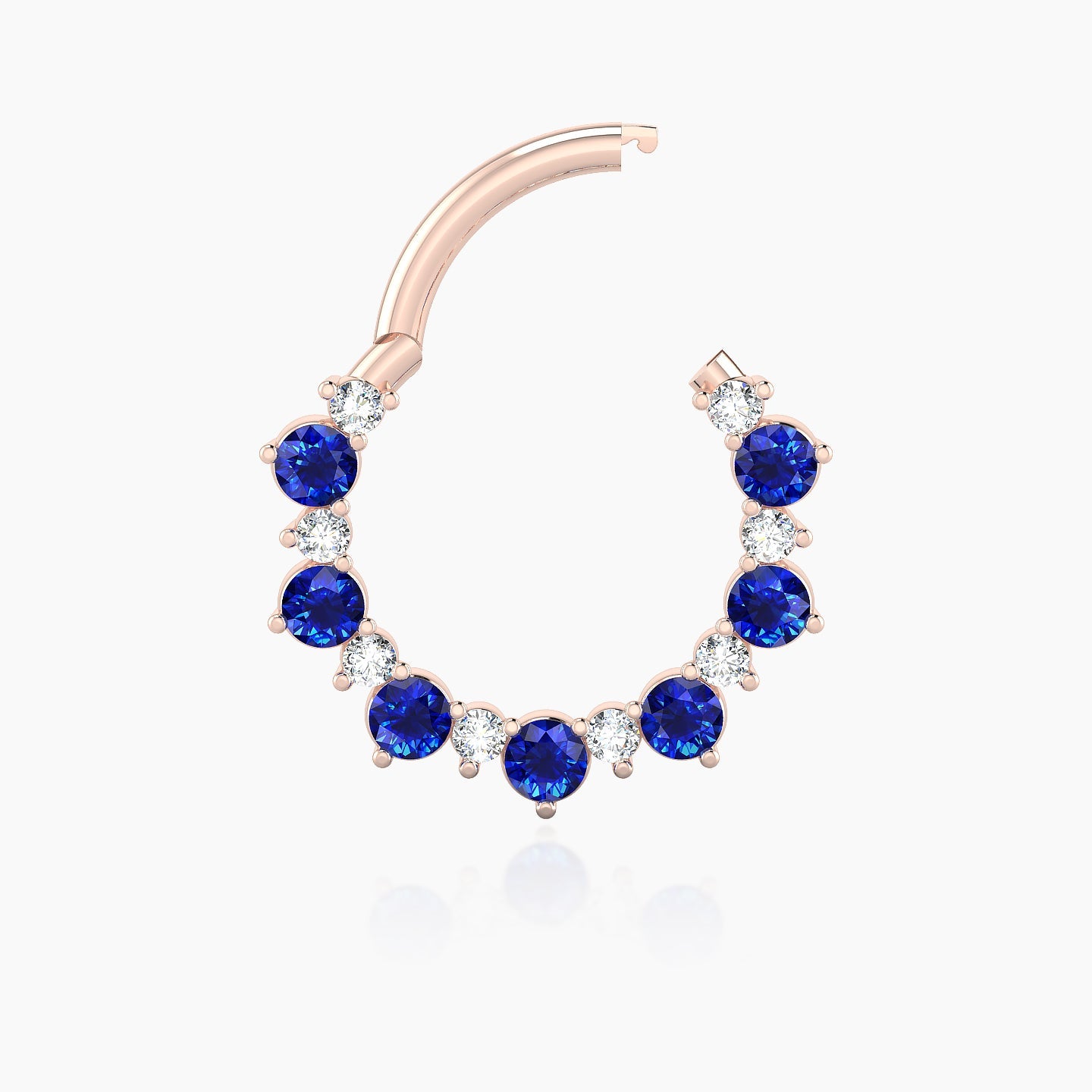 Daphne | 18k Rose Gold 9.5 mm Sapphire & Diamond Daith Piercing