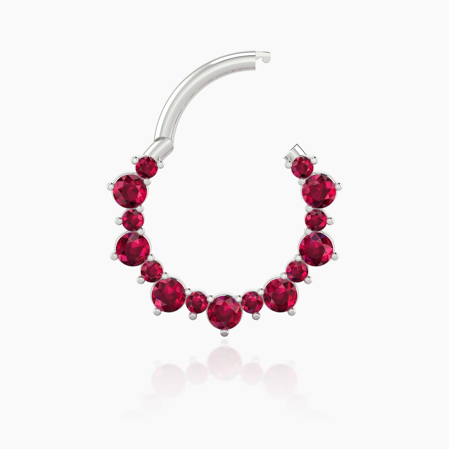 Daphne | 18k White Gold 9.5 mm Ruby Daith Piercing