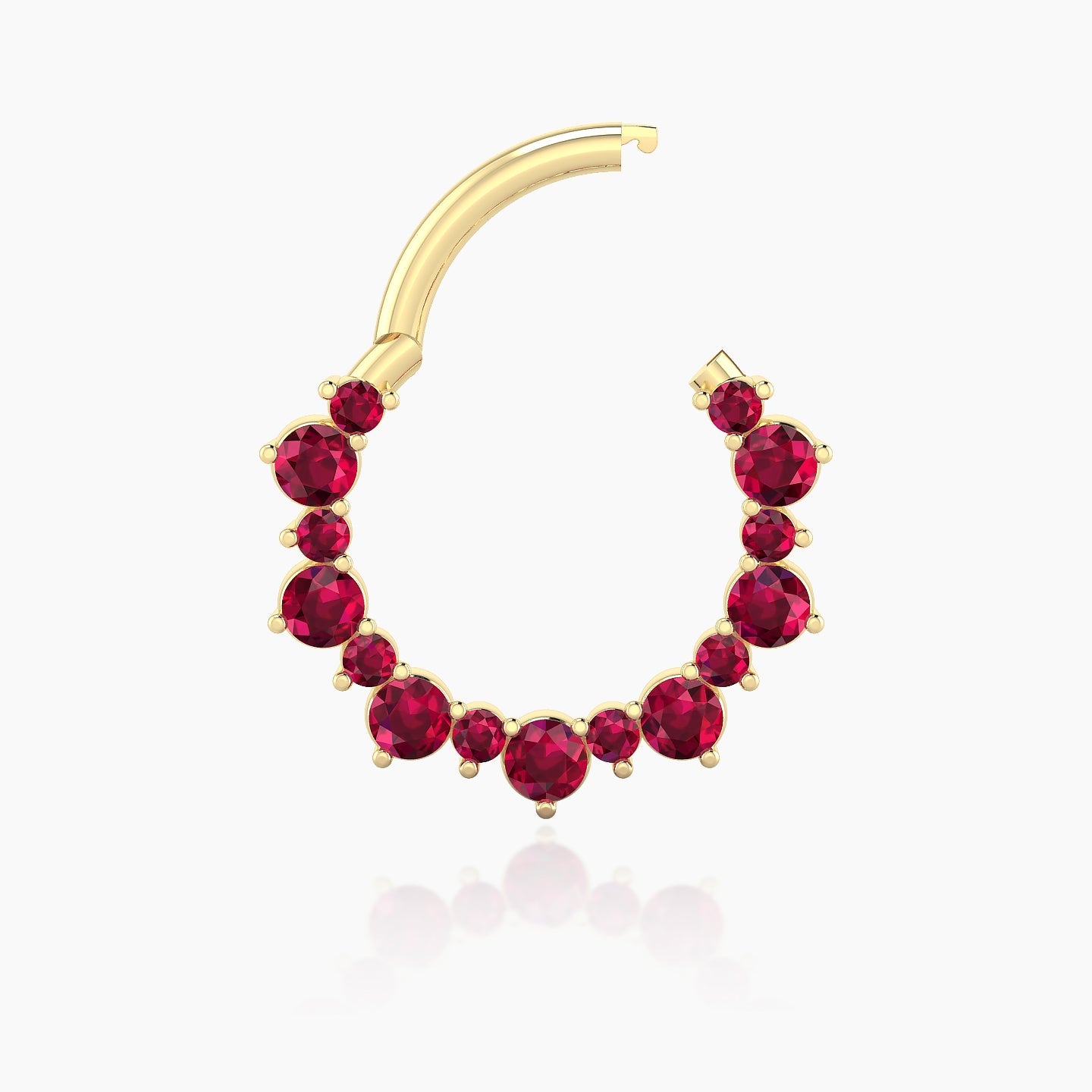 Daphne | 18k Yellow Gold 9.5 mm Ruby Daith Piercing