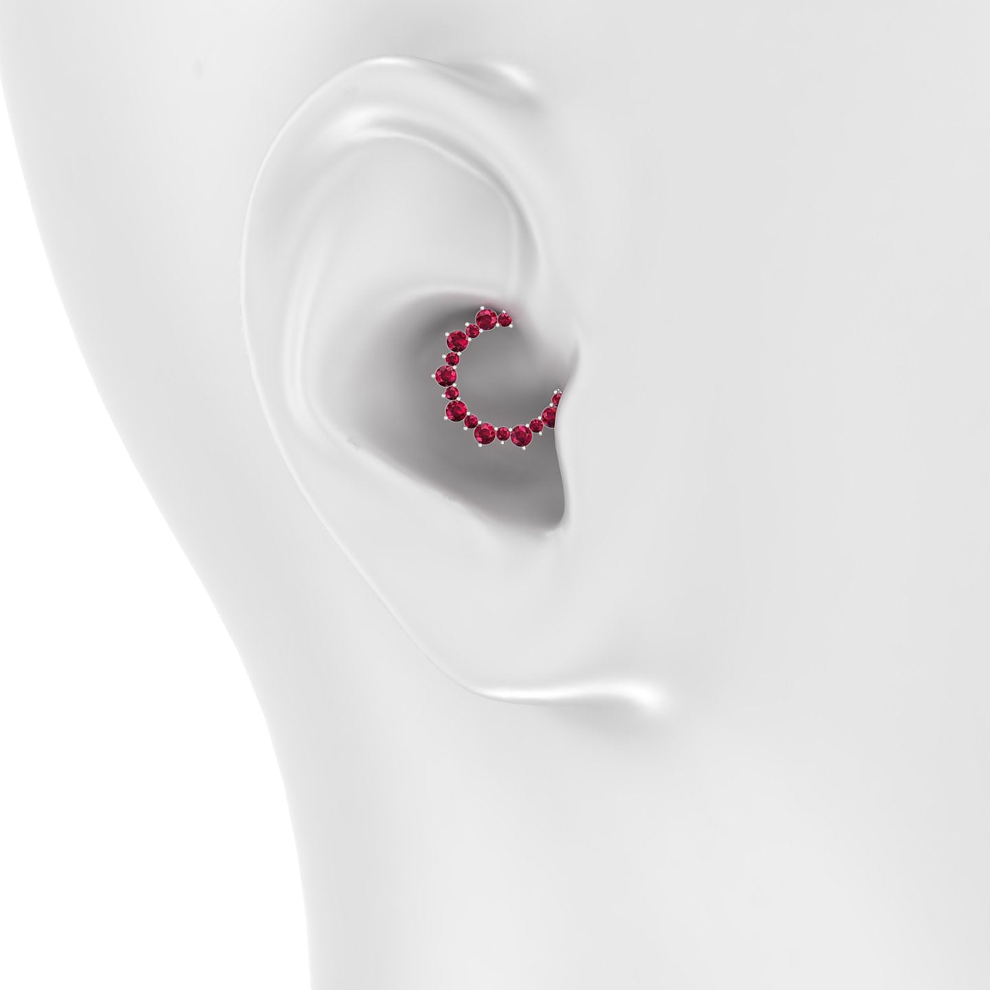 Daphne | 18k White Gold 9.5 mm Ruby Daith Piercing