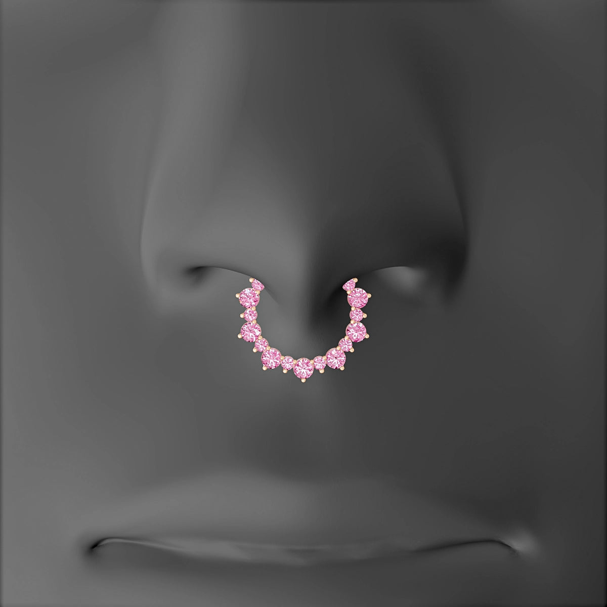 Daphne | 18k Rose Gold 9.5 mm Pink Sapphire Septum Piercing