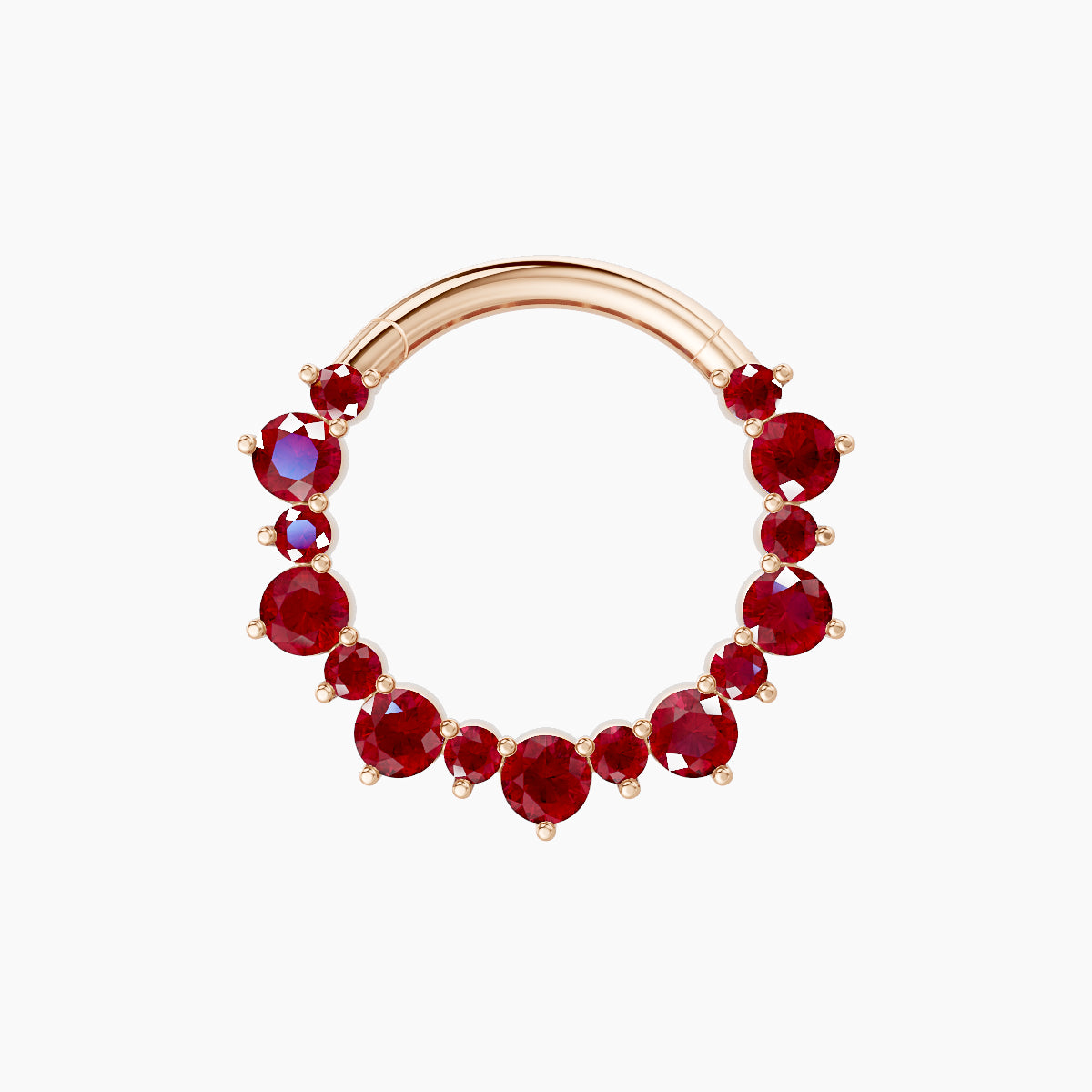 Daphne | 18k Rose Gold 9.5 mm Ruby Septum Piercing