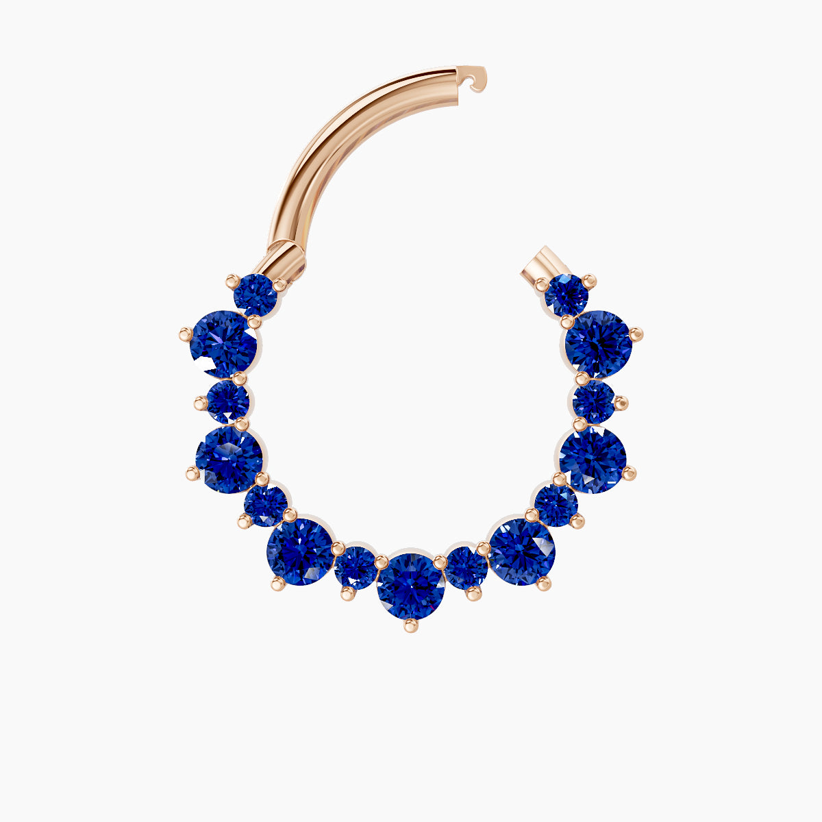 Daphne | 18k Rose Gold 9.5 mm Sapphire Septum Piercing