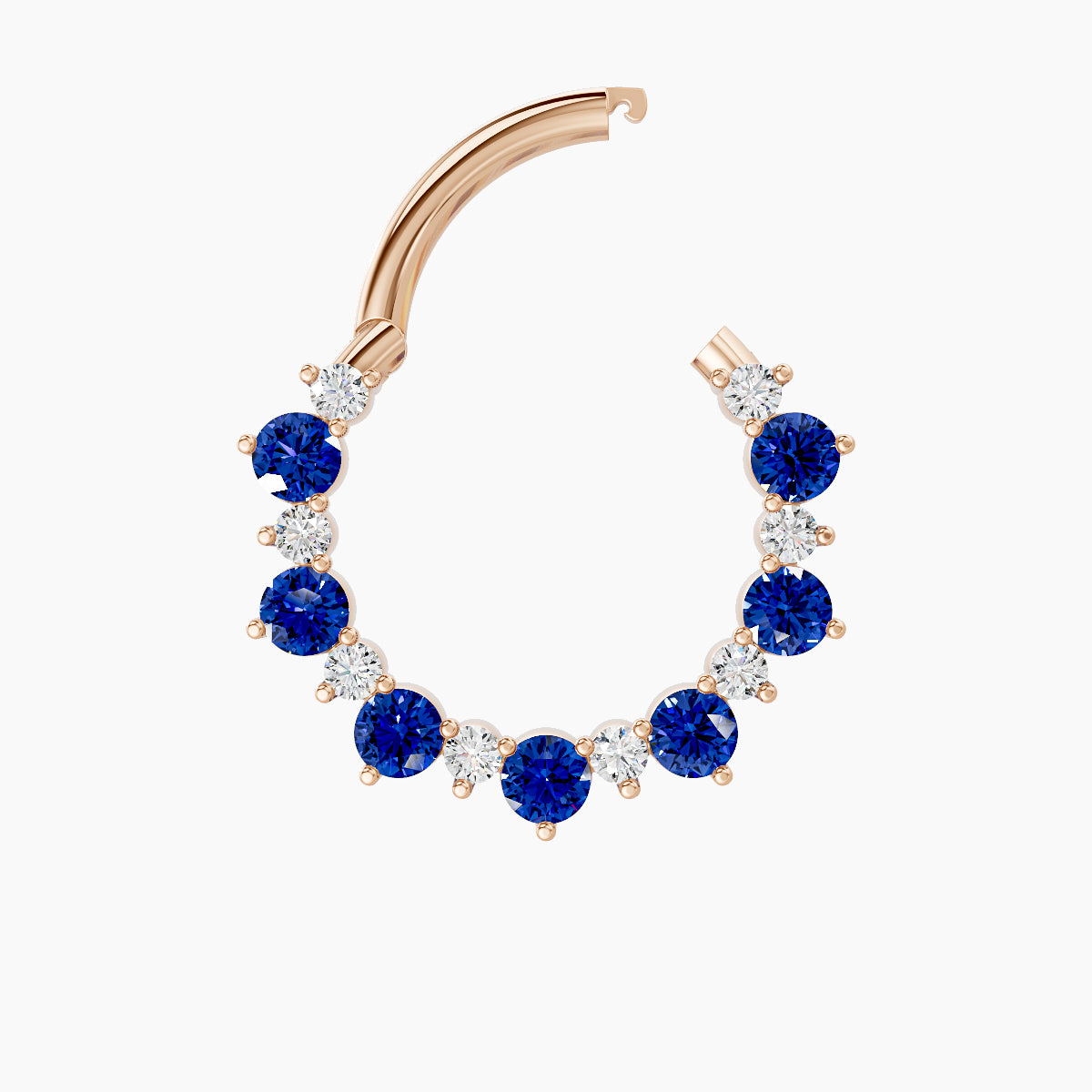 Daphne | 18k Rose Gold 9.5 mm Sapphire & Diamond Septum Piercing