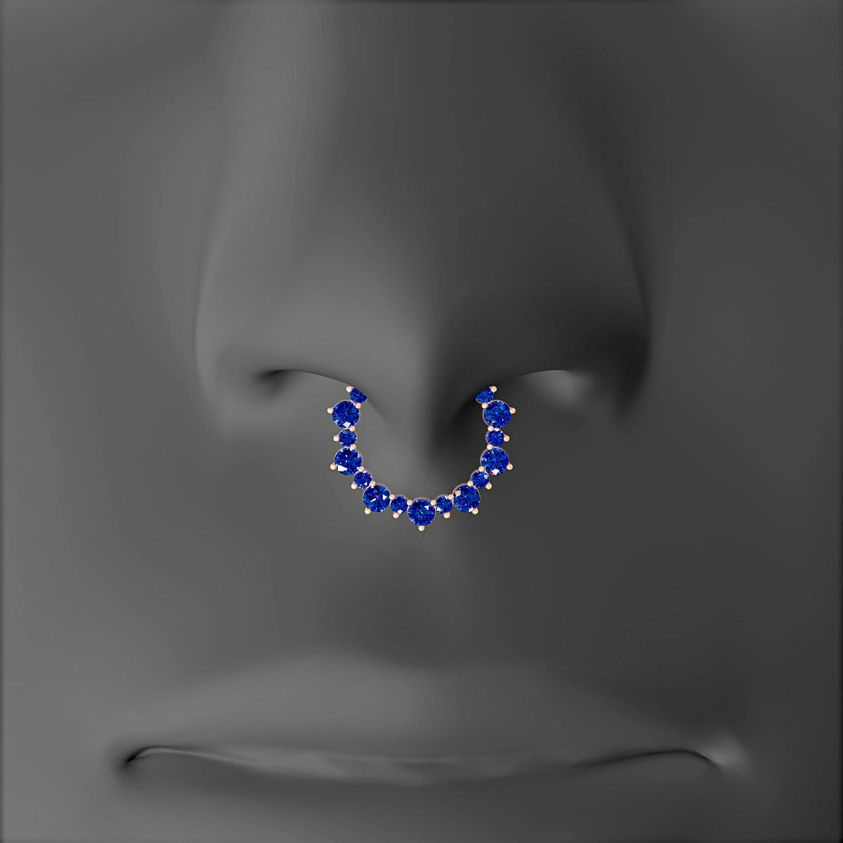Daphne | 18k Rose Gold 9.5 mm Sapphire & Diamond Septum Piercing