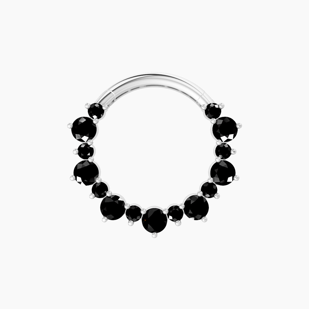 Daphne | 18k White Gold 9.5 mm Black Diamond Septum Piercing