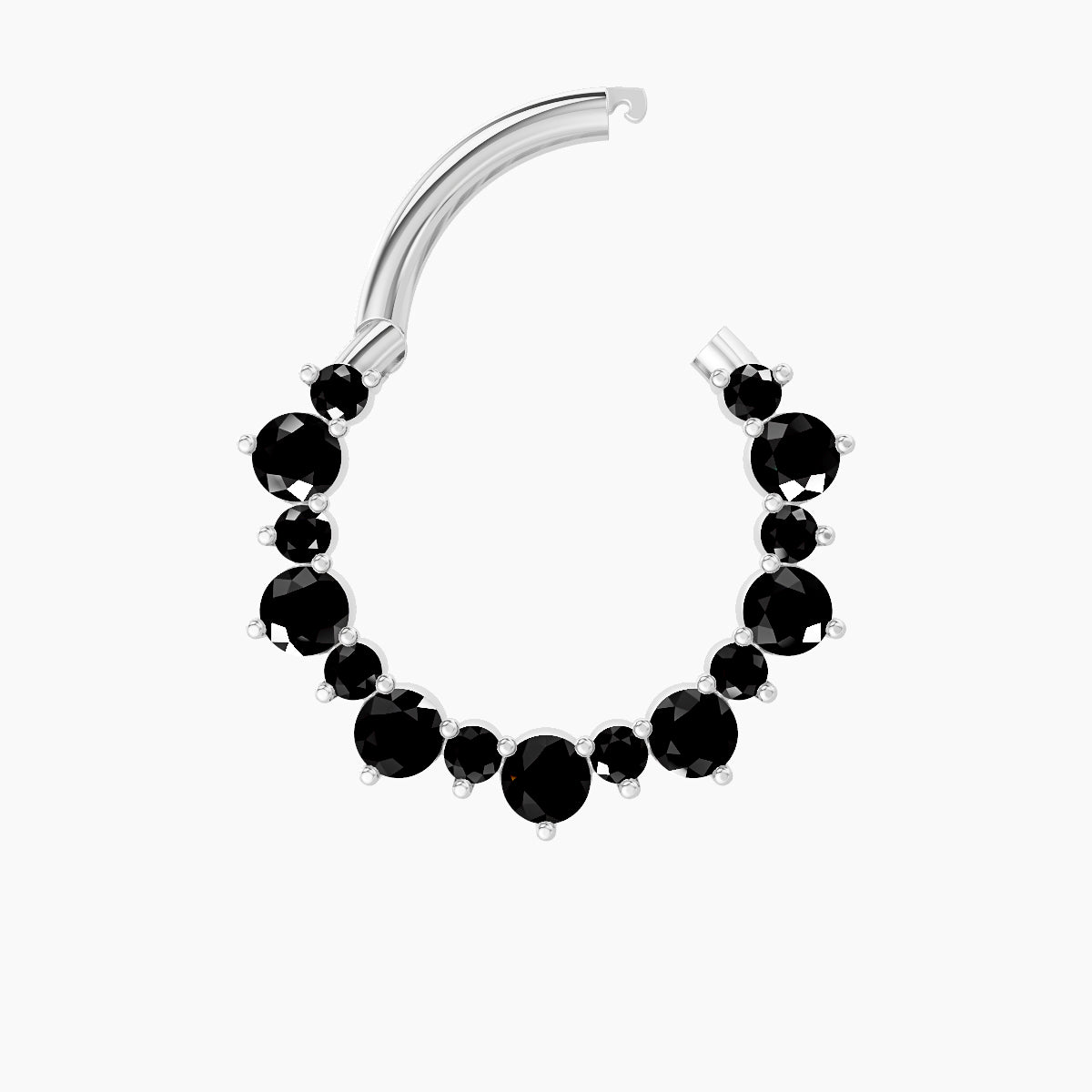 Daphne | 18k White Gold 9.5 mm Black Diamond Septum Piercing