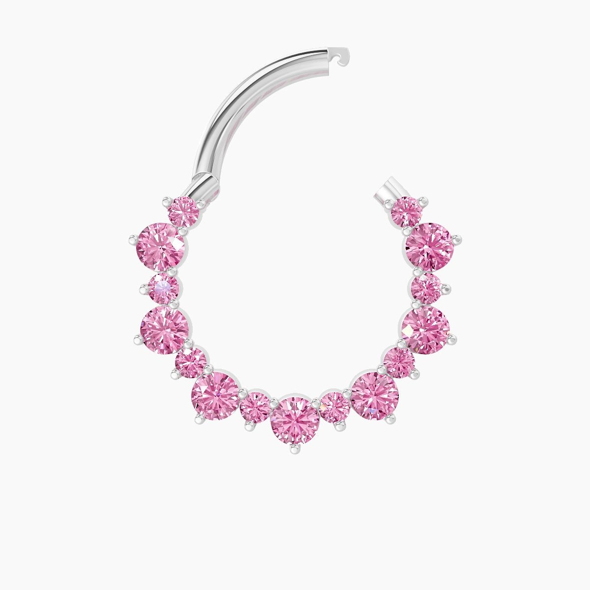 Daphne | 18k White Gold 9.5 mm Pink Sapphire Septum Piercing