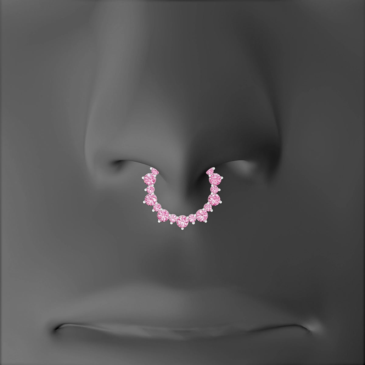 Daphne | 18k White Gold 9.5 mm Pink Sapphire Septum Piercing