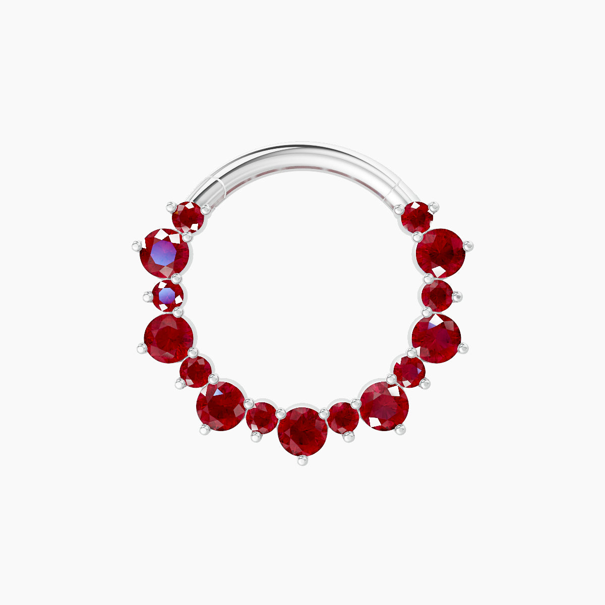 Daphne | 18k White Gold 9.5 mm Ruby Septum Piercing