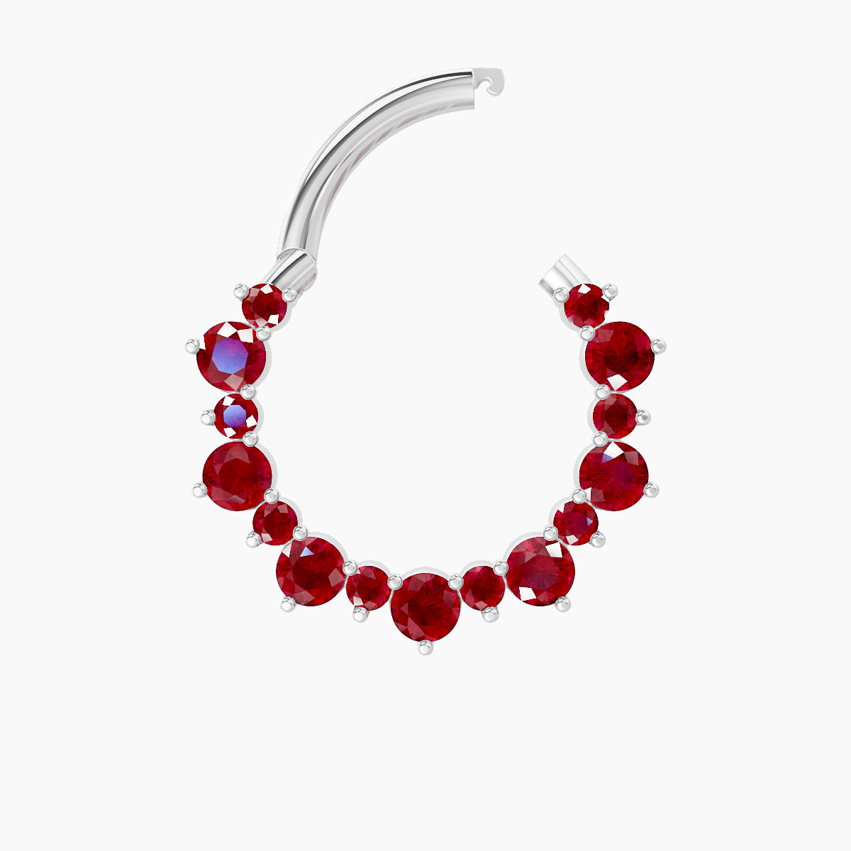 Daphne | 18k White Gold 9.5 mm Ruby Septum Piercing