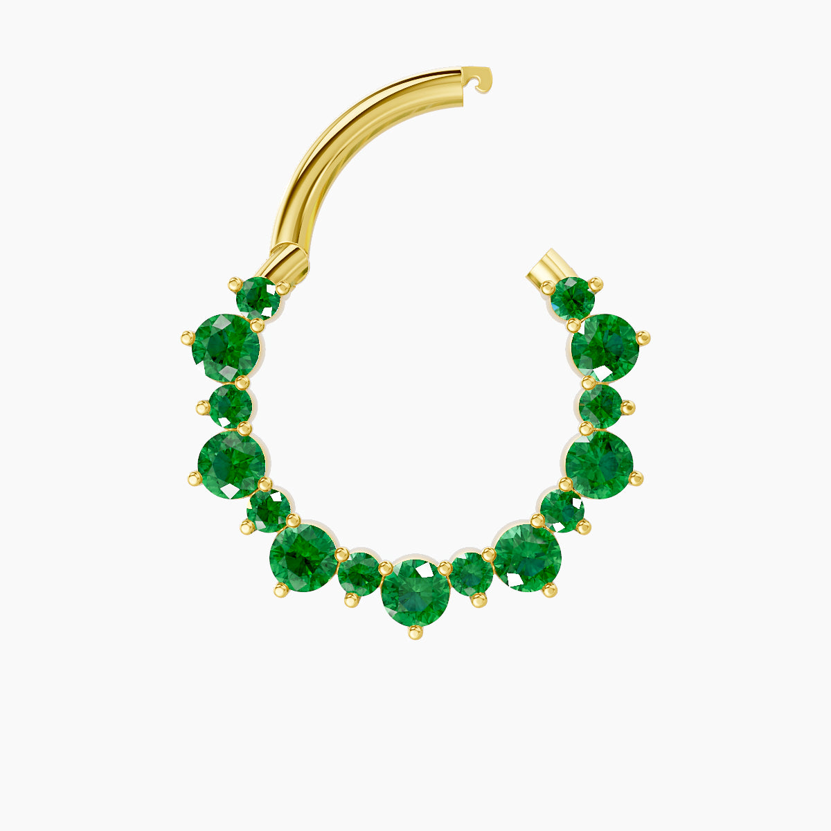 Daphne | 18k Yellow Gold 9.5 mm Emerald Septum Piercing