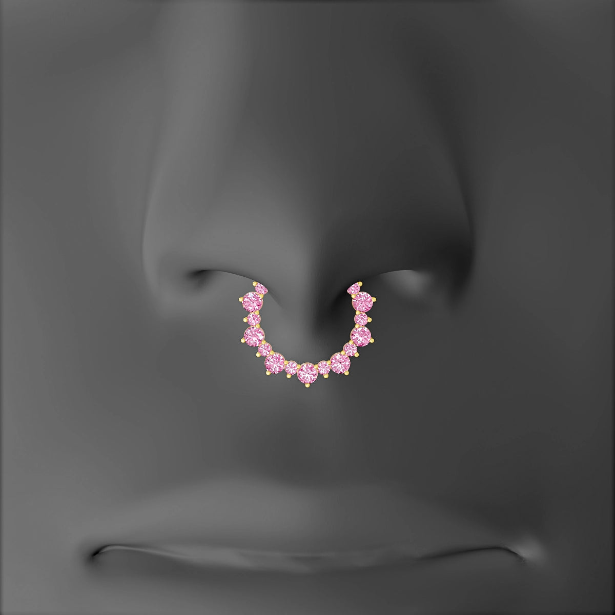 Daphne | 18k Yellow Gold 9.5 mm Pink Sapphire Septum Piercing