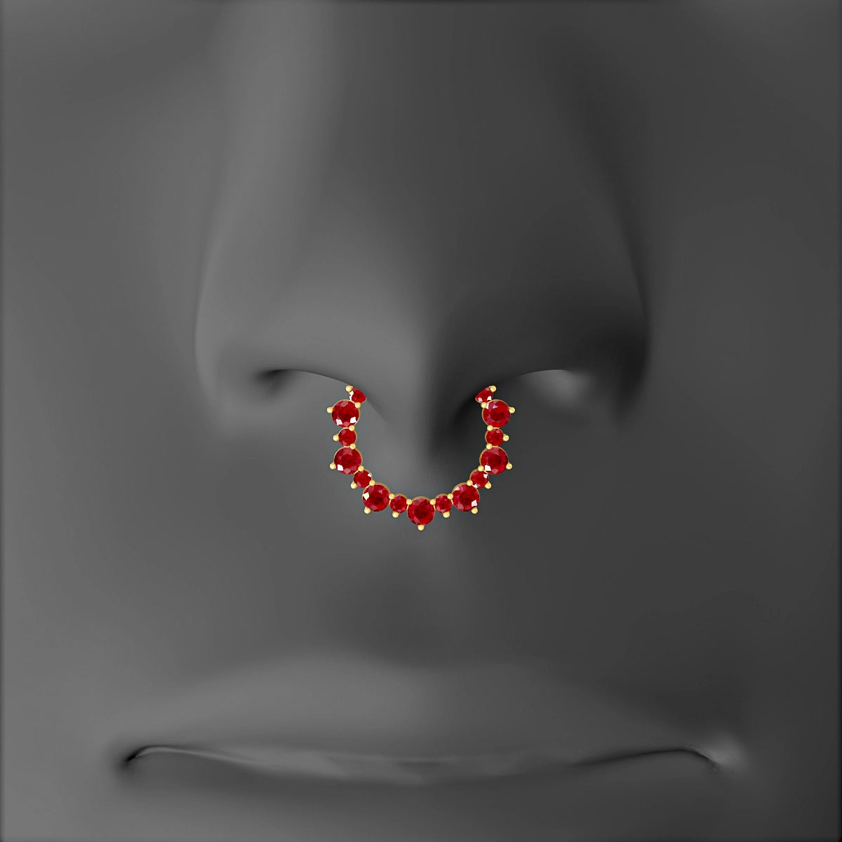 Daphne | 18k Yellow Gold 9.5 mm Ruby Septum Piercing