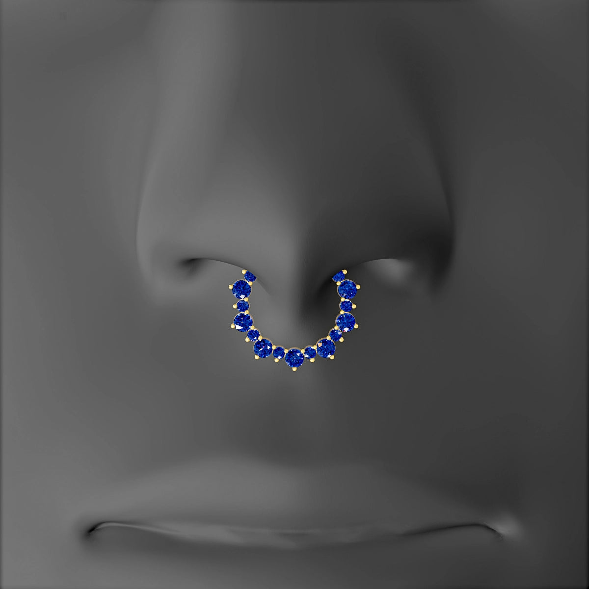 Daphne | 18k Yellow Gold 9.5 mm Sapphire & Diamond Septum Piercing
