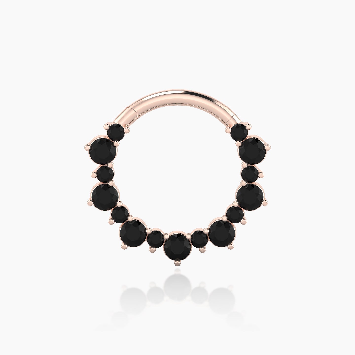 Daphne | 18k Rose Gold 9.5 mm Black Diamond Septum Piercing