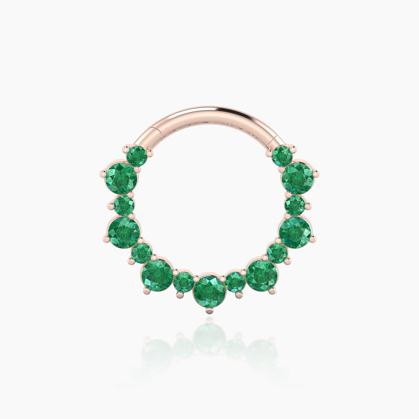 Daphne | 18k Rose Gold 9.5 mm Emerald Septum Piercing