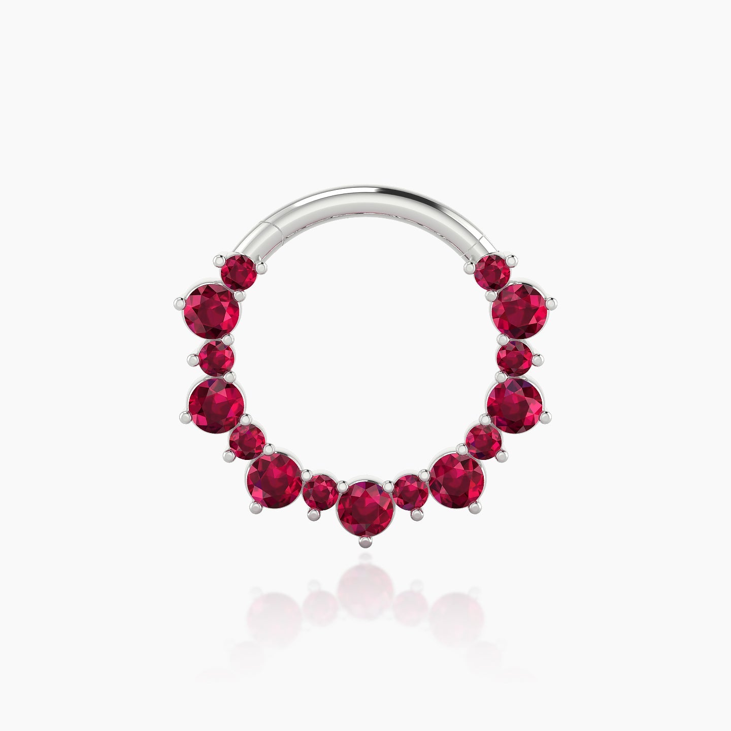 Daphne | 18k White Gold 9.5 mm Ruby Septum Piercing