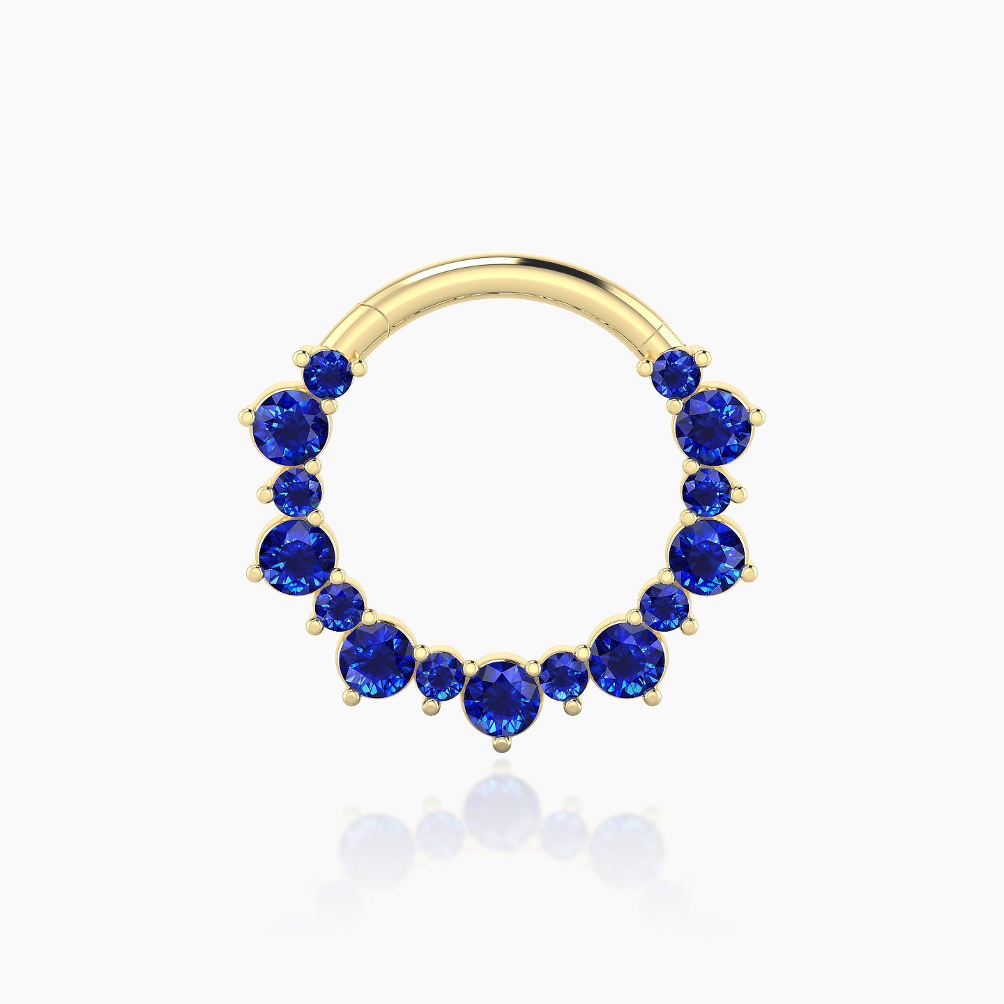 Daphne | 18k Yellow Gold 9.5 mm Sapphire Septum Piercing