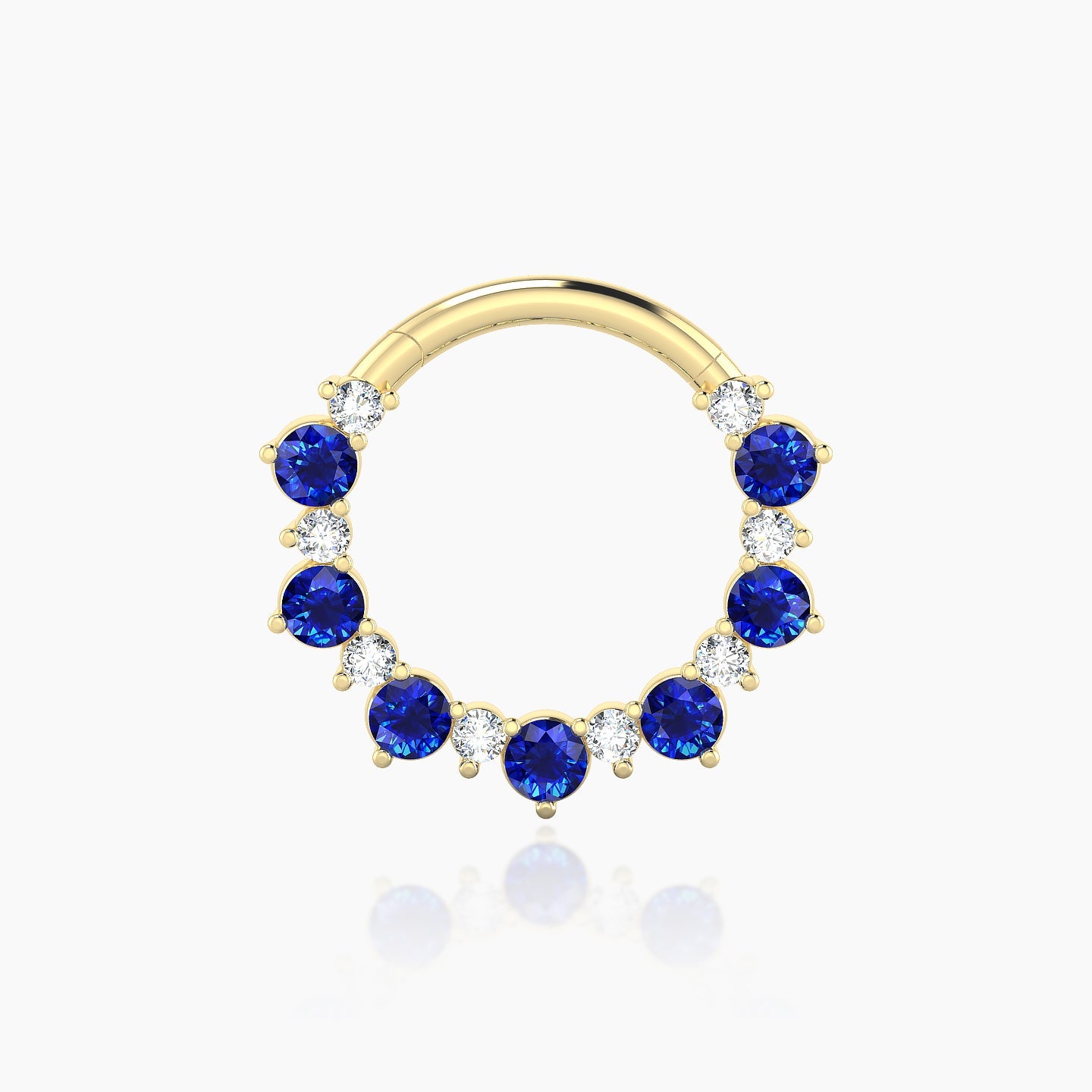 Daphne | 18k Yellow Gold 9.5 mm Sapphire & Diamond Septum Piercing