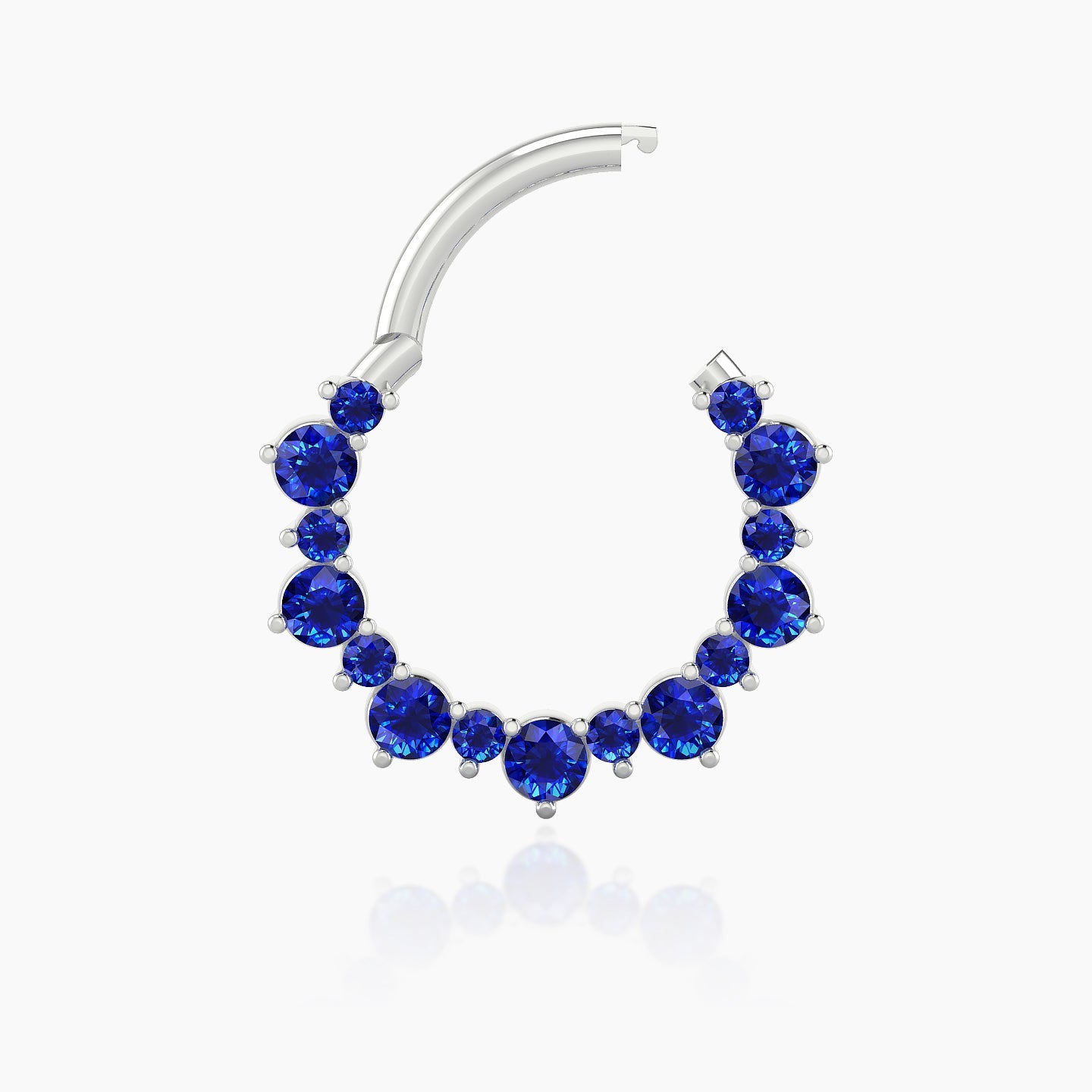 Daphne | 18k White Gold 9.5 mm Sapphire Septum Piercing