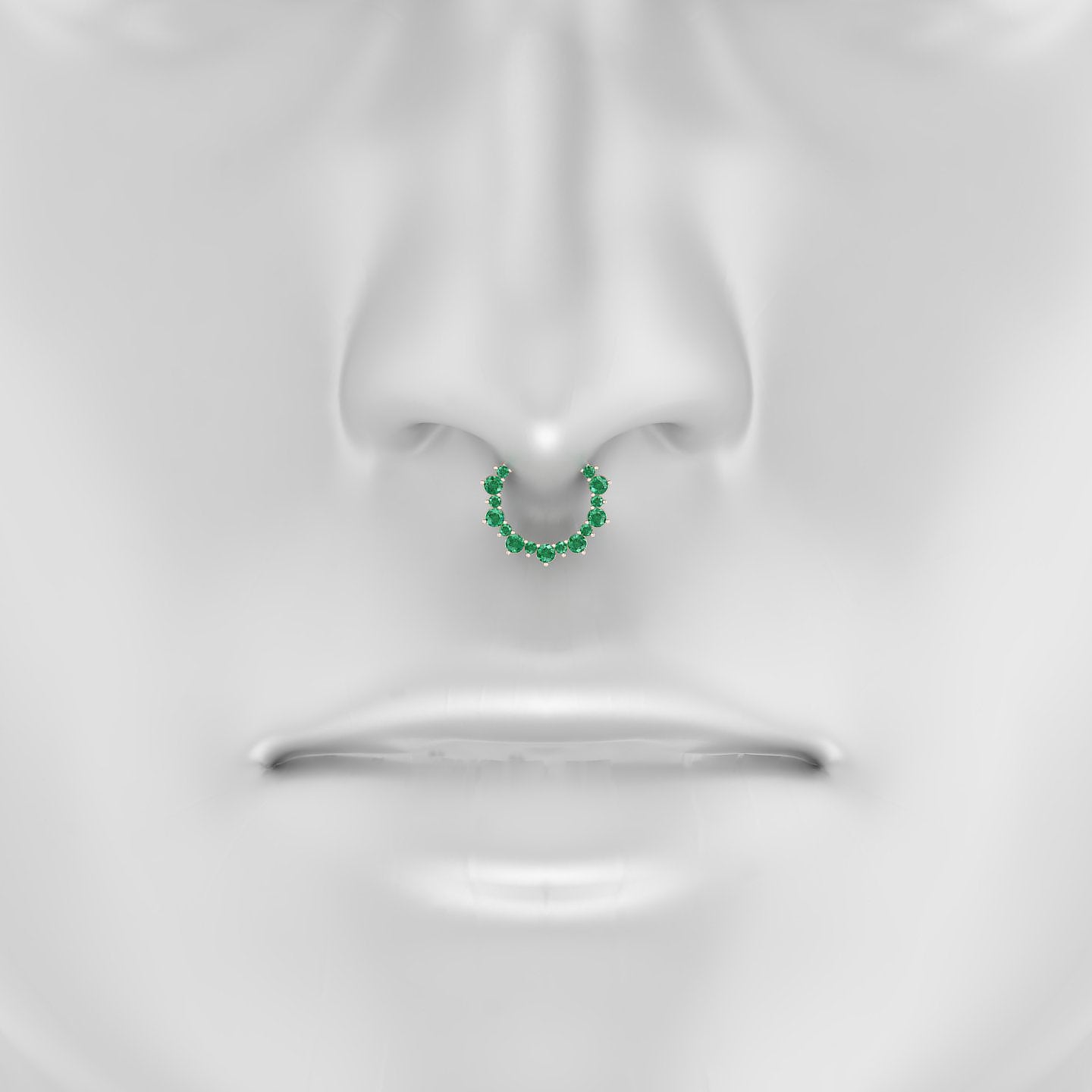 Daphne | 18k Rose Gold 9.5 mm Emerald Septum Piercing