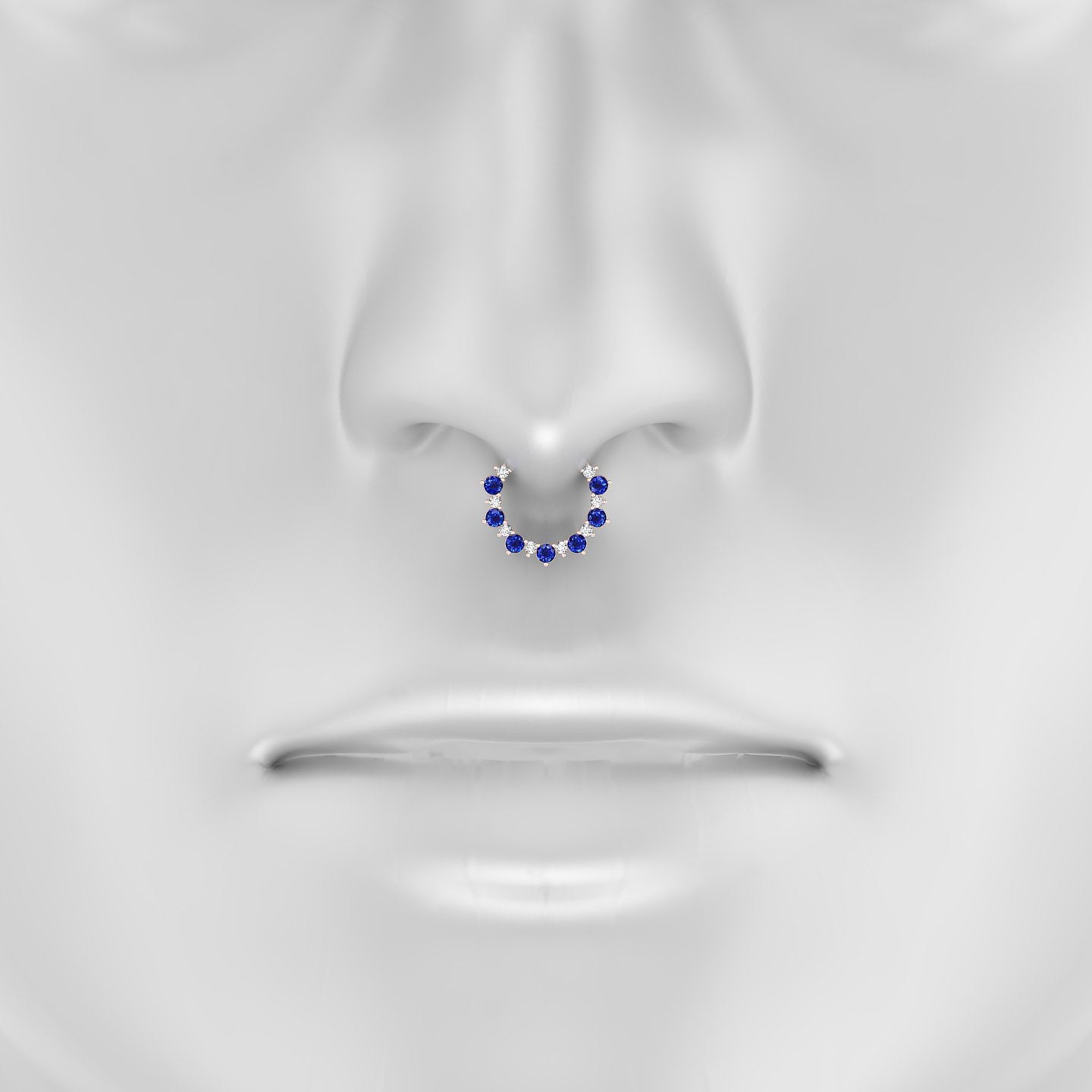 Daphne | 18k Rose Gold 9.5 mm Sapphire & Diamond Septum Piercing