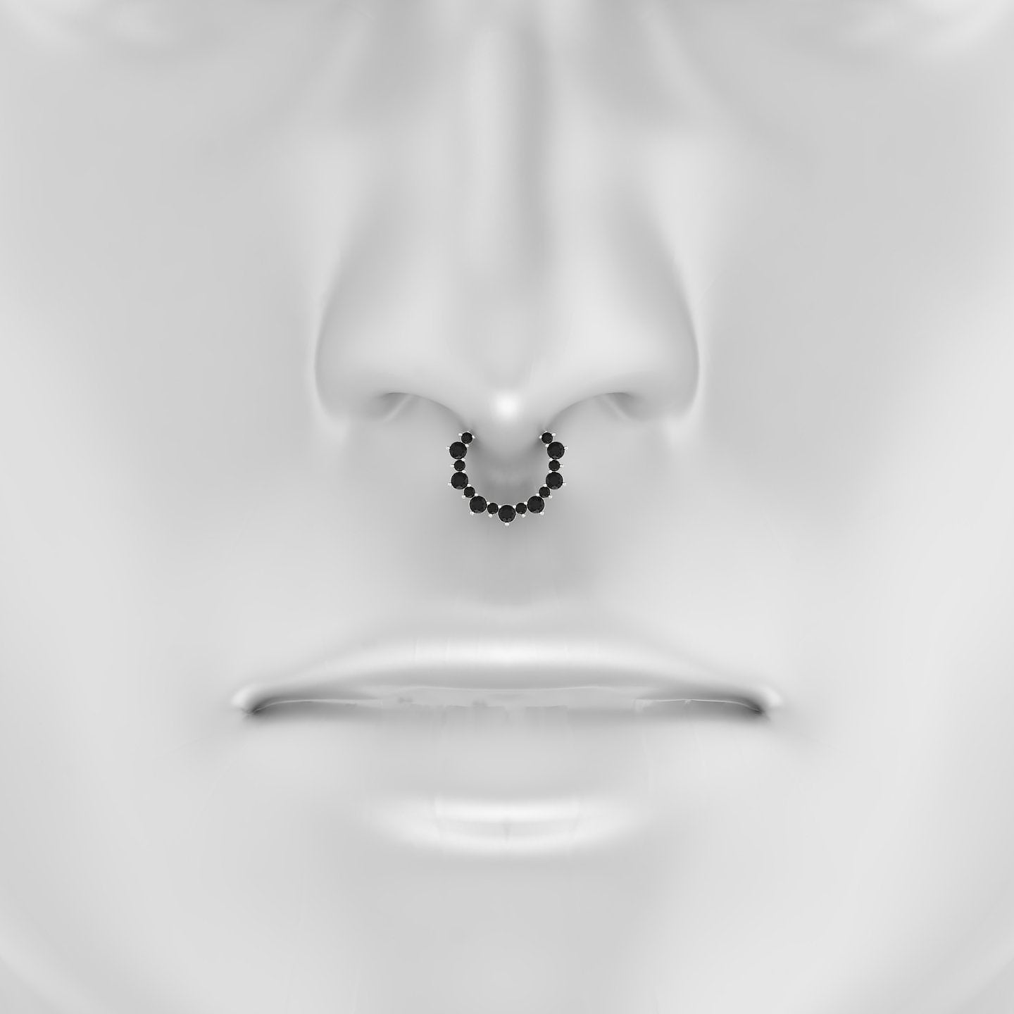Daphne | 18k White Gold 9.5 mm Black Diamond Septum Piercing