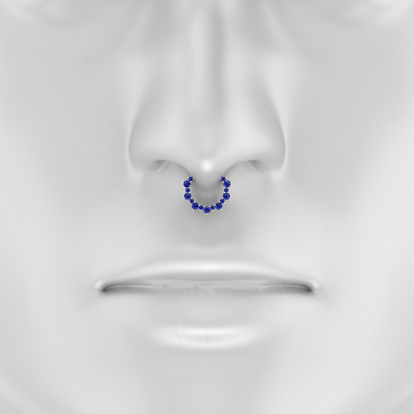 Daphne | 18k Yellow Gold 9.5 mm Sapphire Septum Piercing