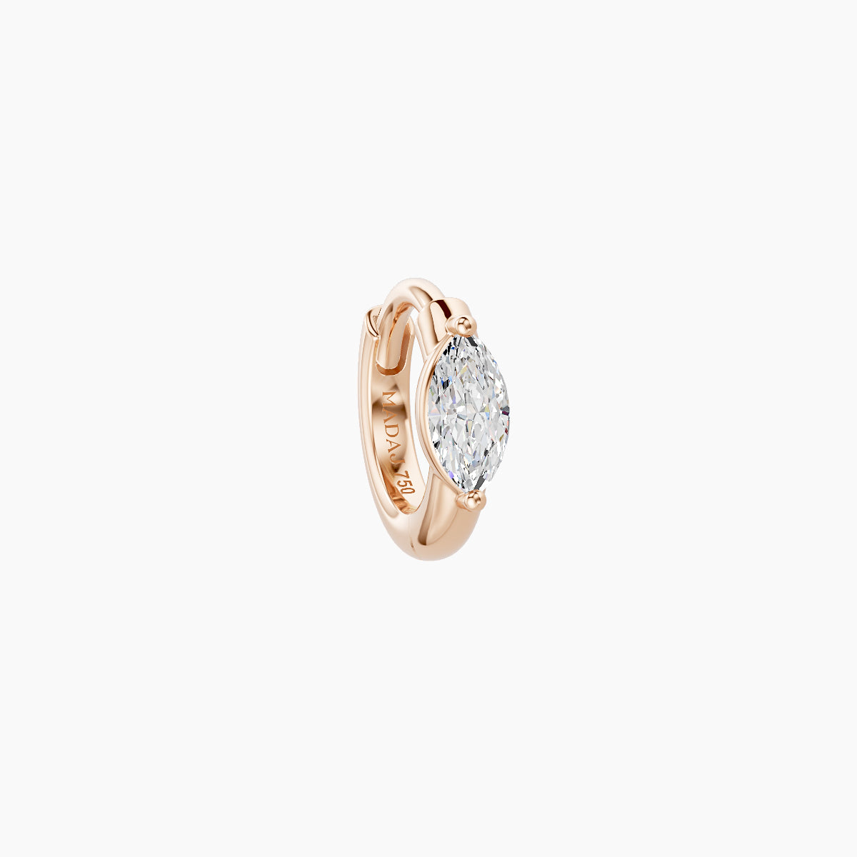 Dea | 18k Rose Gold 5 mm Marquise Diamond Hoop Piercing