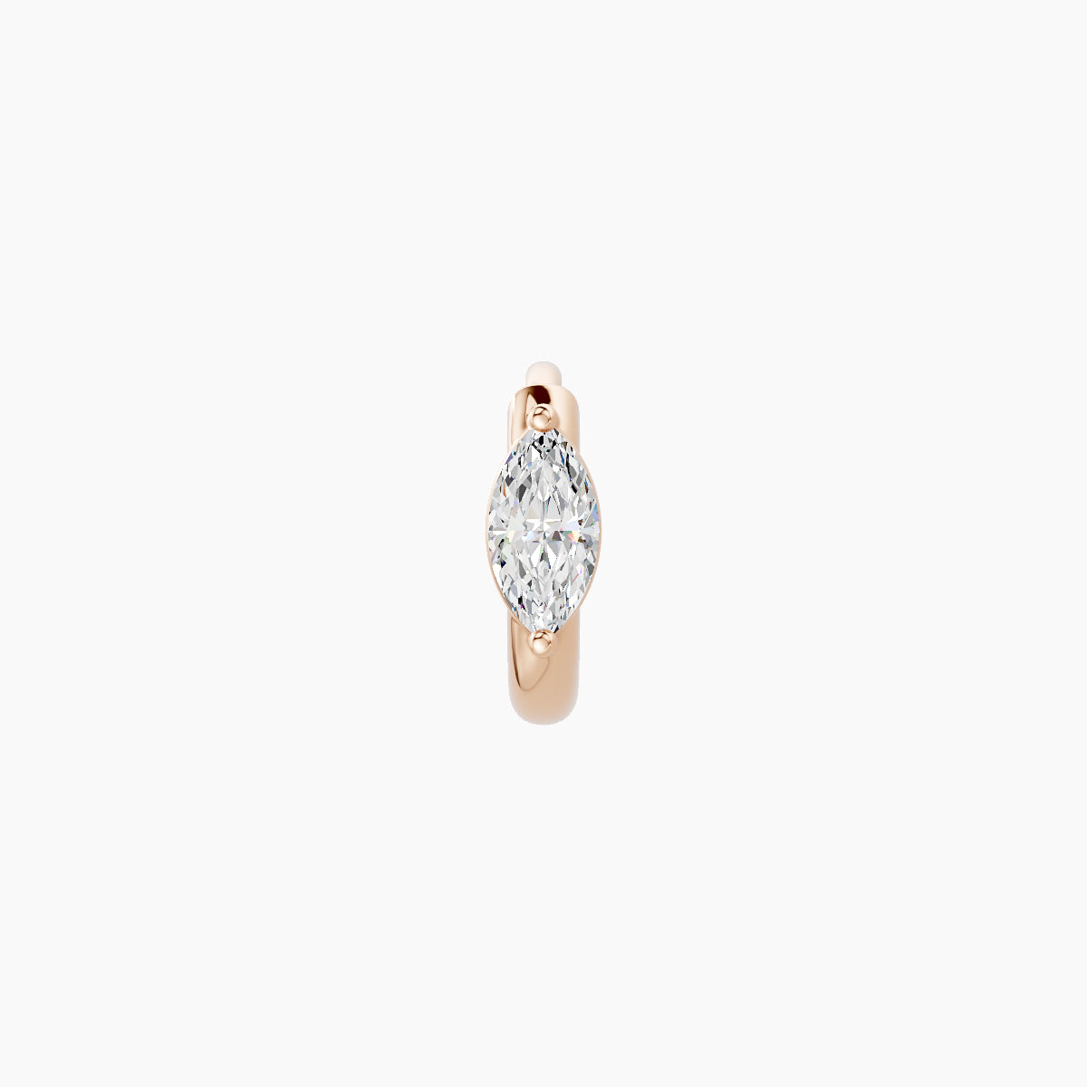 Dea | 18k Rose Gold 5 mm Marquise Diamond Hoop Piercing
