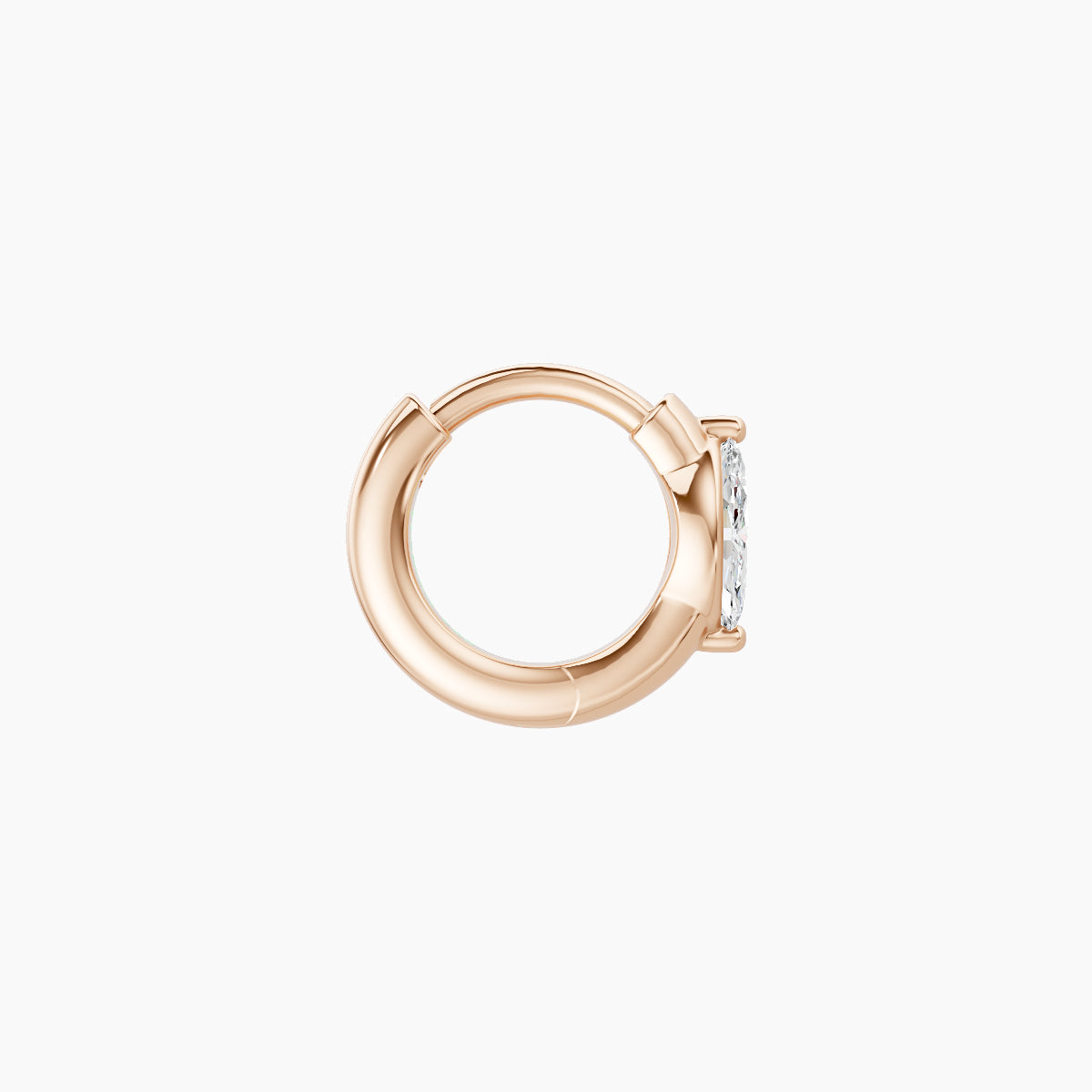 Dea | 18k Rose Gold 5 mm Marquise Diamond Hoop Piercing