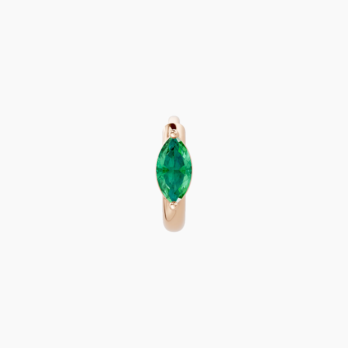 Dea | 18k Rose Gold 5 mm Marquise Emerald Hoop Piercing