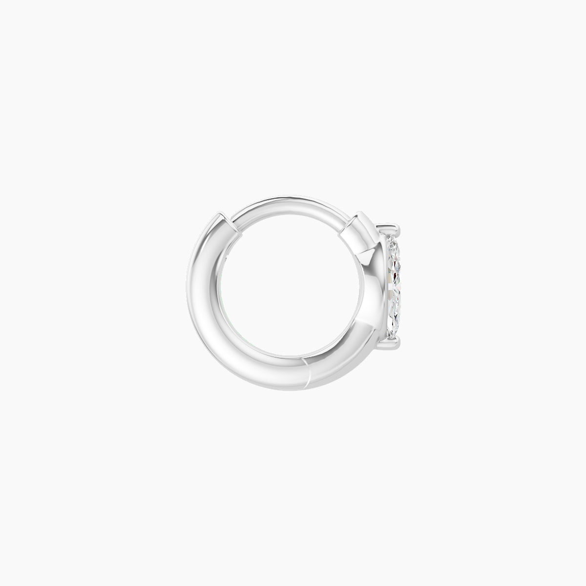 Dea | 18k White Gold 5 mm Marquise Diamond Hoop Piercing