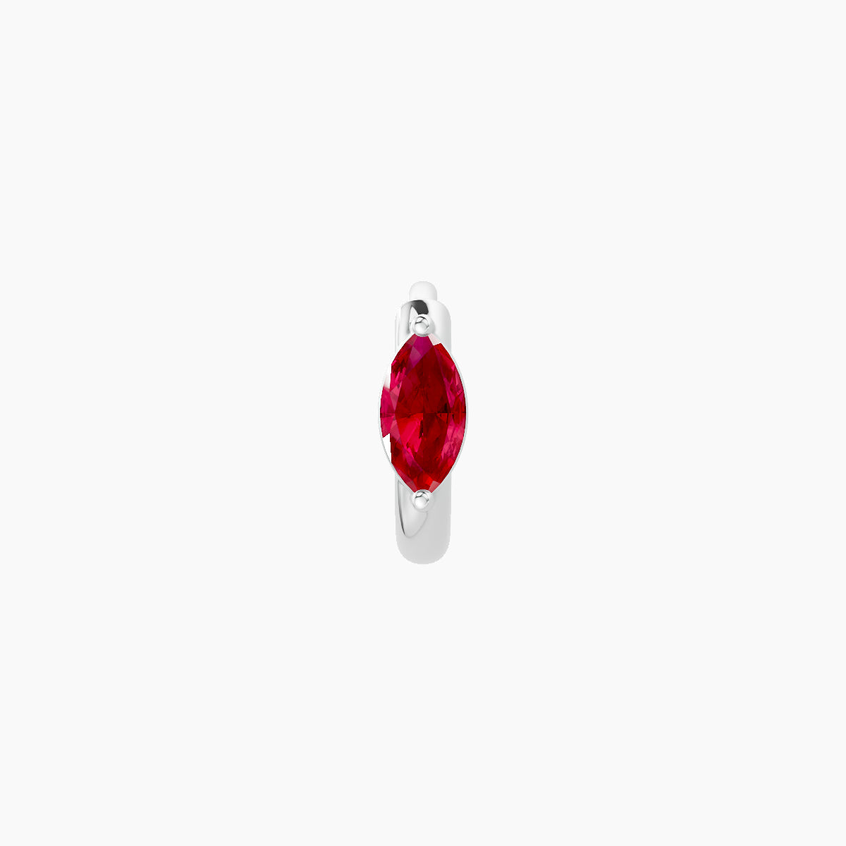 Dea | 18k White Gold 5 mm Marquise Ruby Hoop Piercing