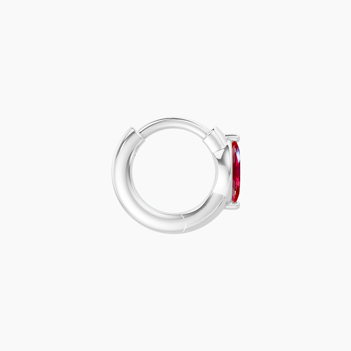 Dea | 18k White Gold 5 mm Marquise Ruby Hoop Piercing