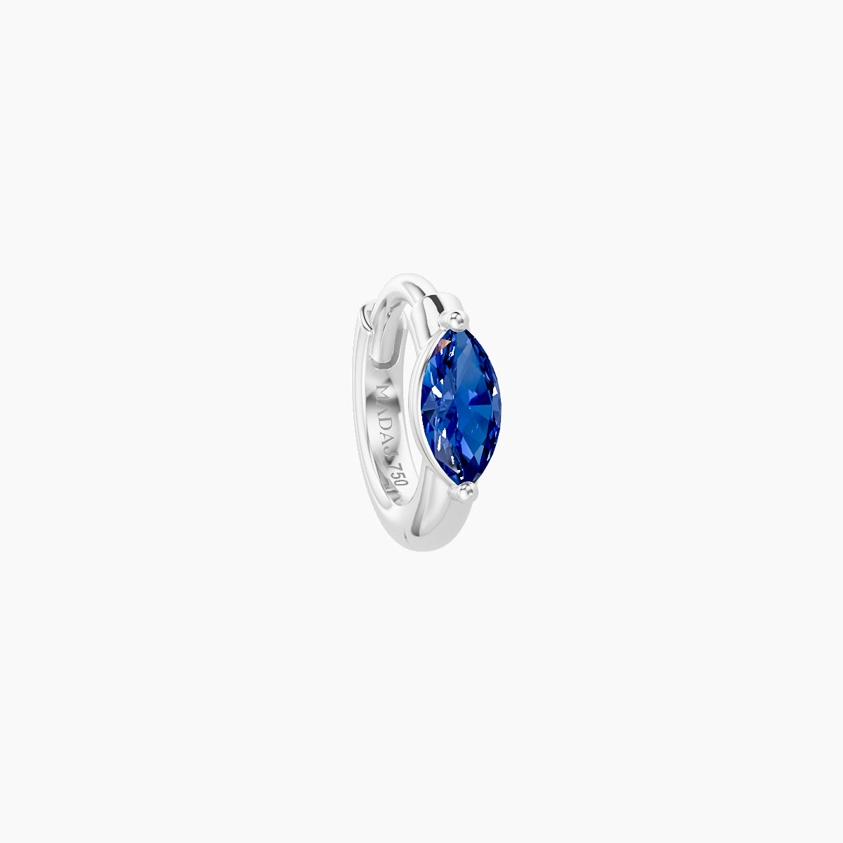 Dea | 18k White Gold 5 mm Marquise Sapphire Hoop Piercing