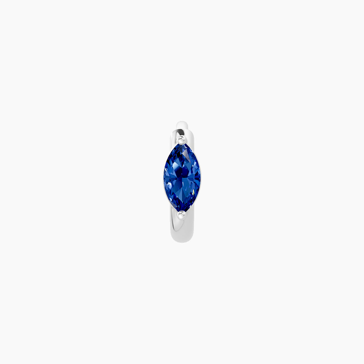 Dea | 18k White Gold 5 mm Marquise Sapphire Hoop Piercing