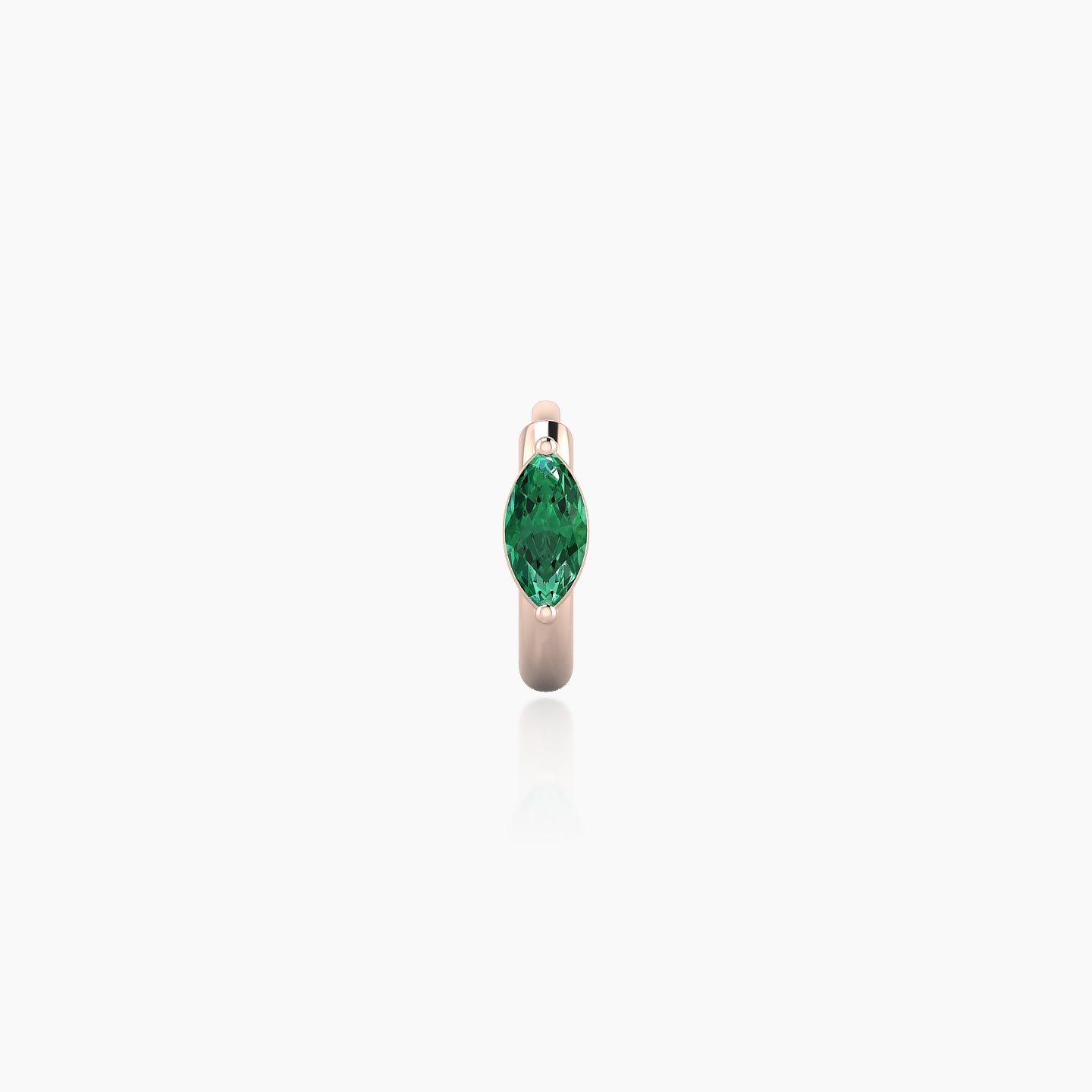 Dea | 18k Rose Gold 5 mm Marquise Emerald Hoop Piercing