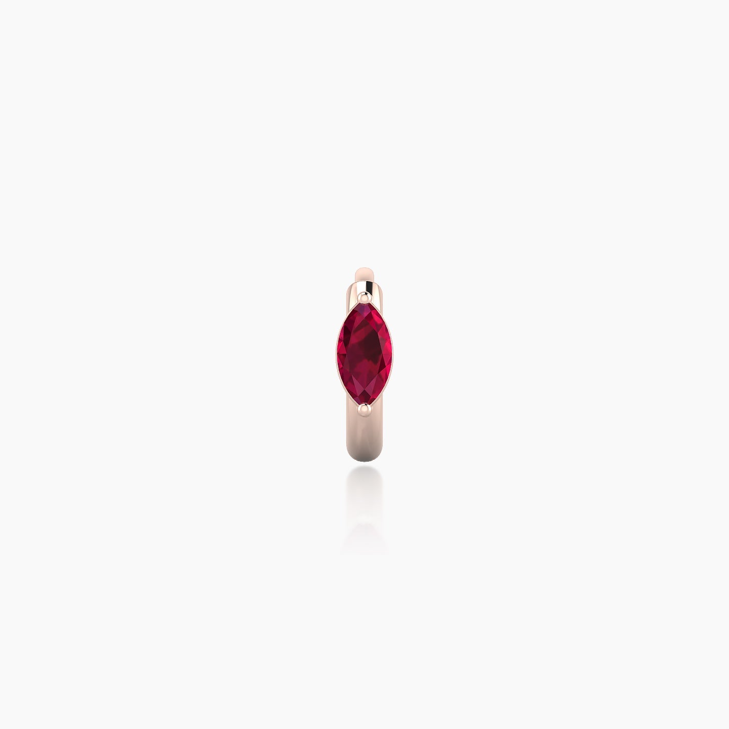 Dea | 18k Rose Gold 5 mm Marquise Ruby Hoop Piercing