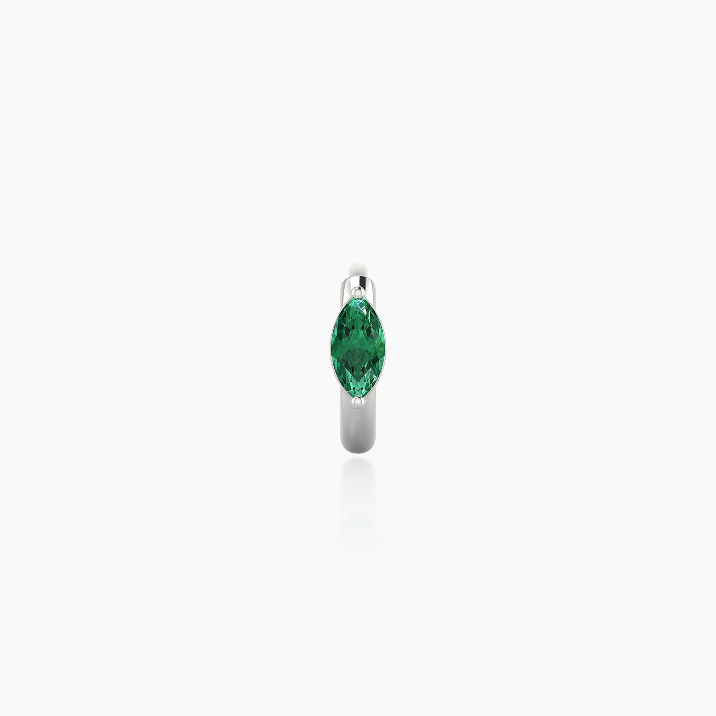 Dea | 18k White Gold 5 mm Marquise Emerald Hoop Piercing