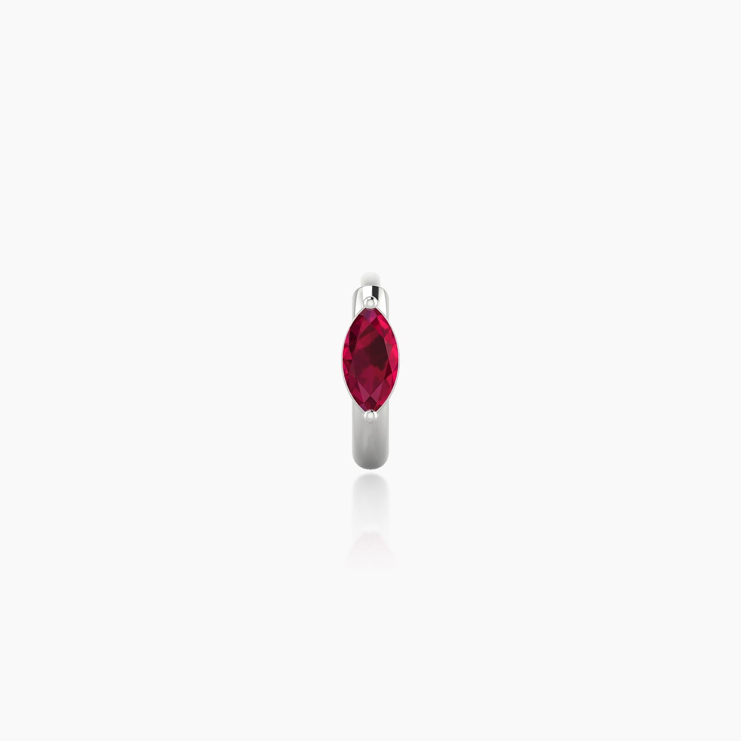 Dea | 18k White Gold 5 mm Marquise Ruby Hoop Piercing