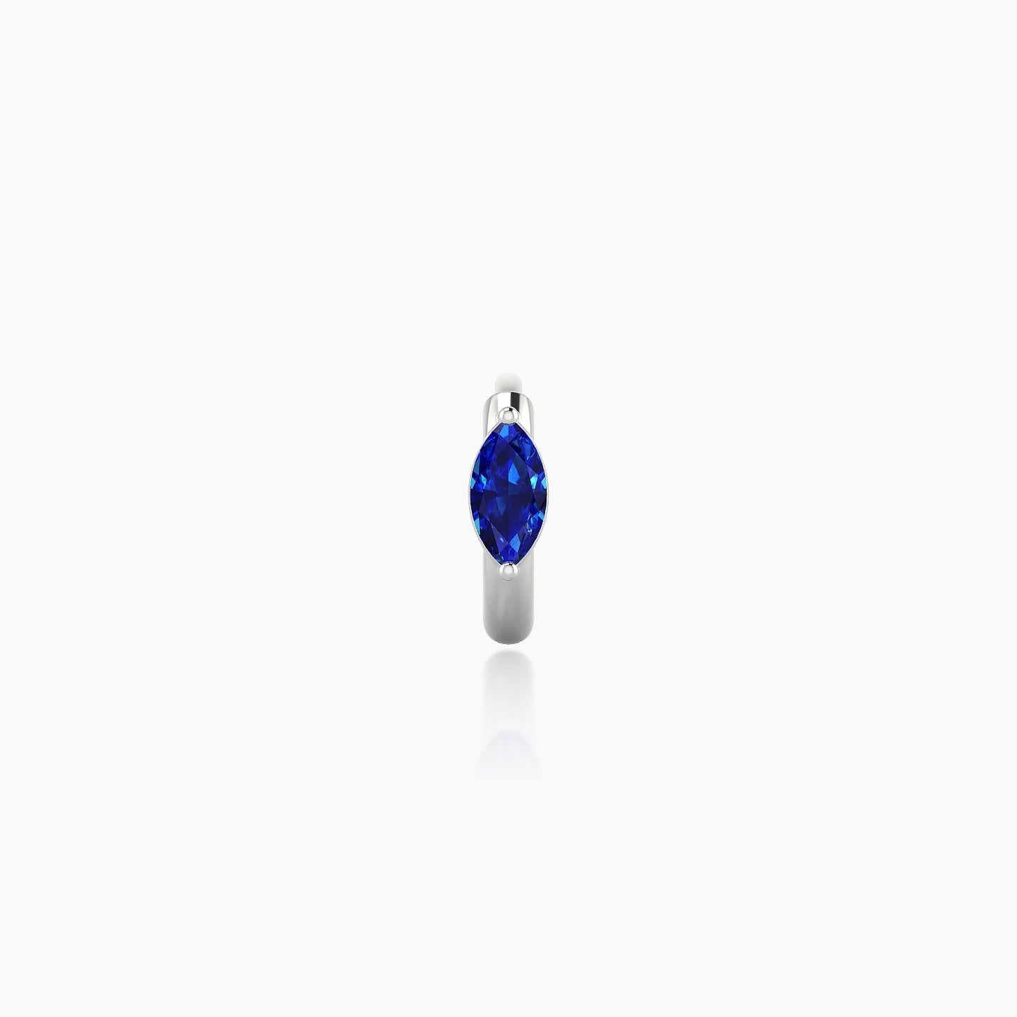 Dea | 18k White Gold 5 mm Marquise Sapphire Hoop Piercing